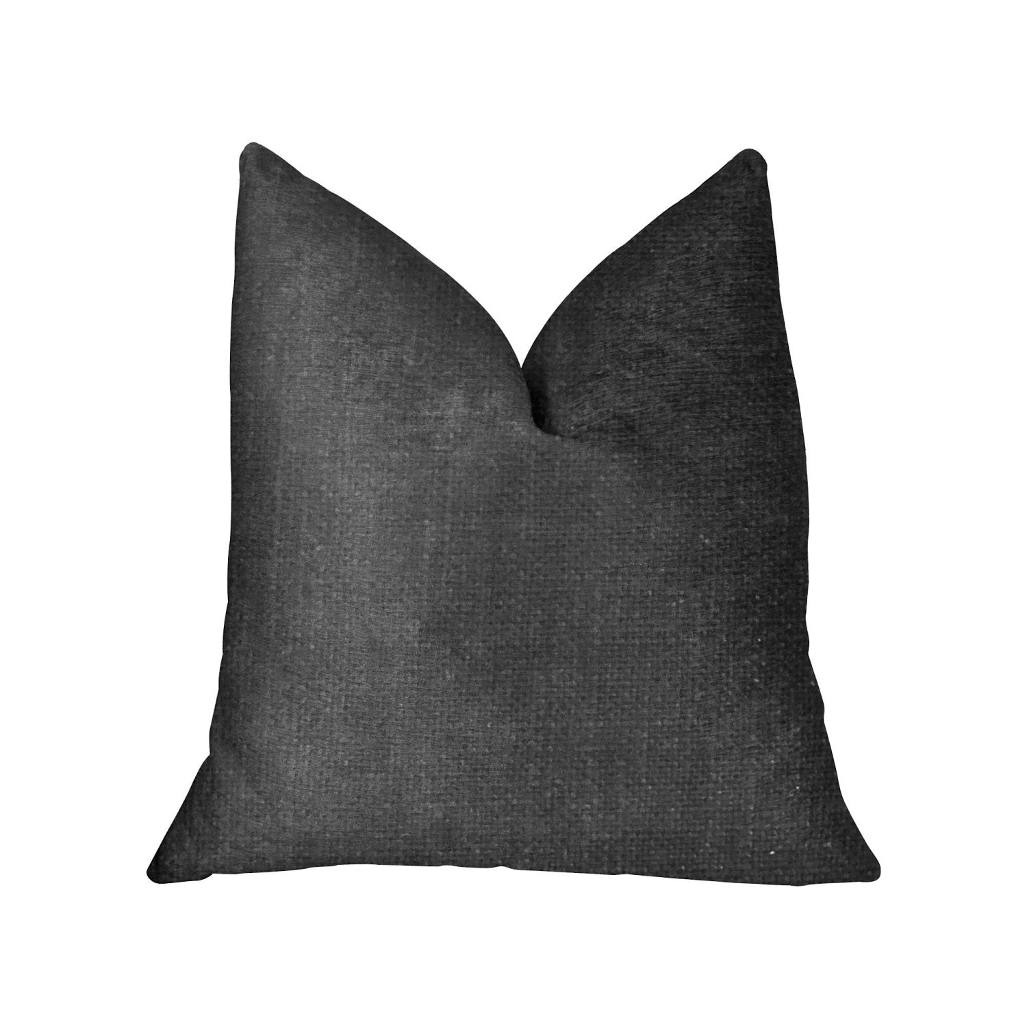 Plutus Luna Black Luxury Throw Pillow - Double Sided  20 X 20