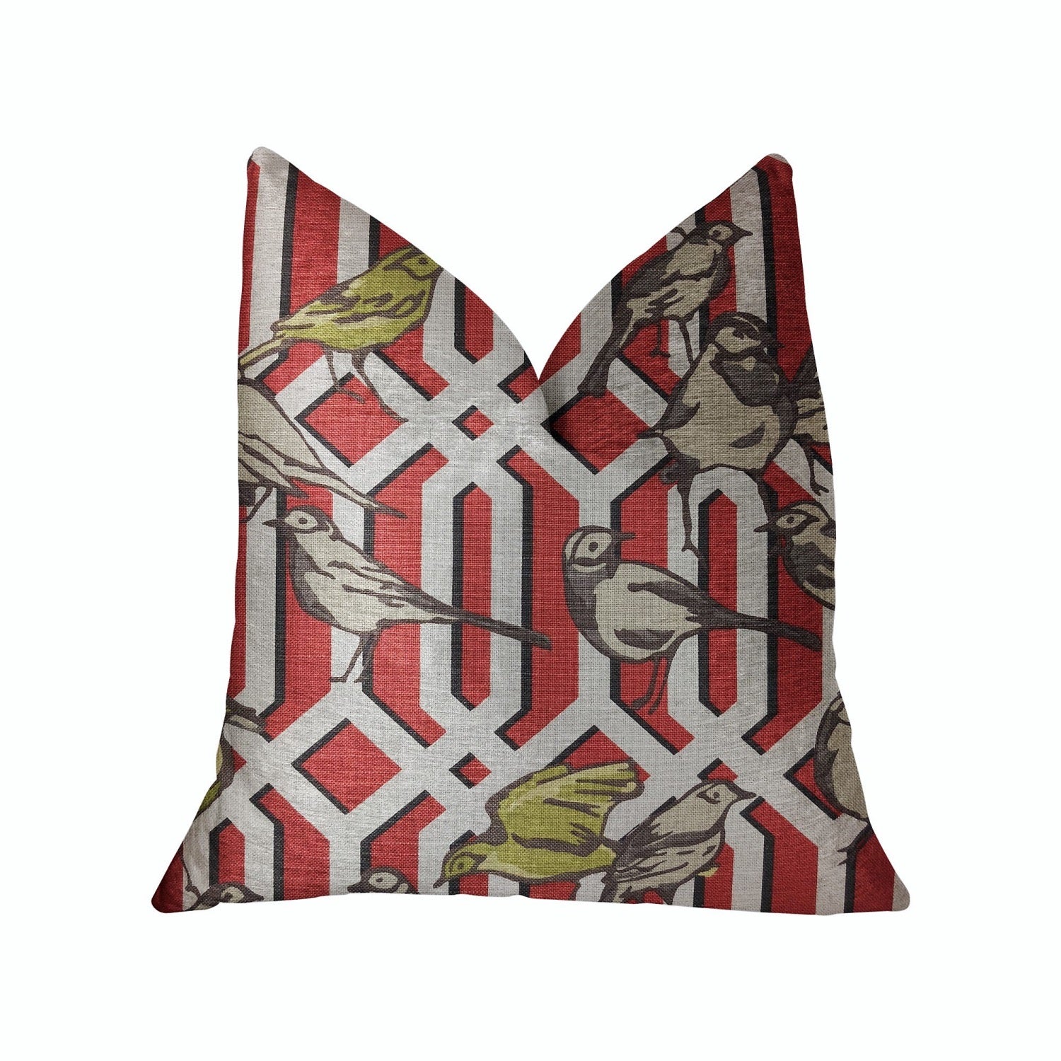 Plutus Bird Forest Multicolor Luxury Throw Pillow - Double Sided  12 X 20