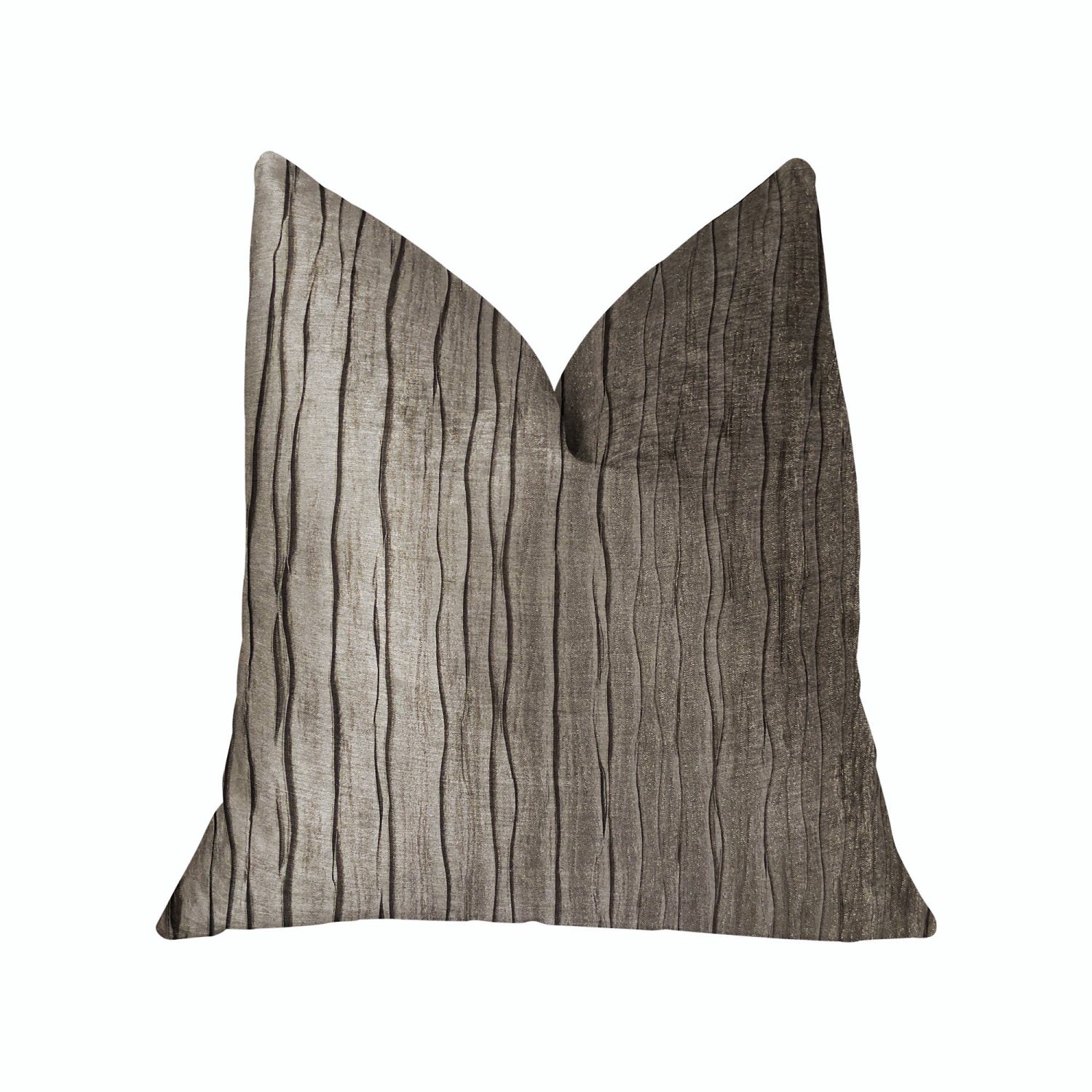 Plutus Solitude Gray Luxury Throw Pillow - Double Sided  22 X 22