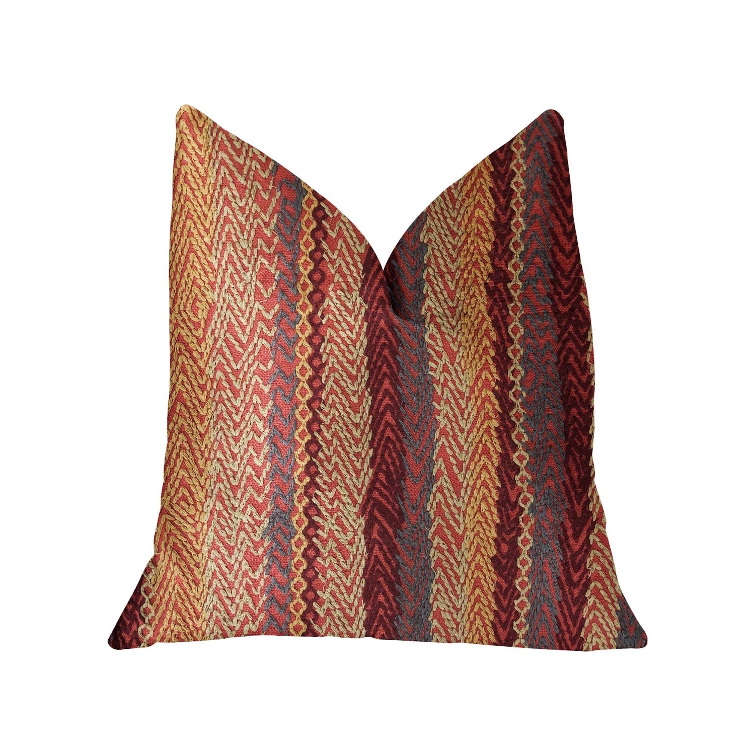 Plutus Red Cosmo Multicolor Luxury Throw Pillow - Double Sided  16 X 16