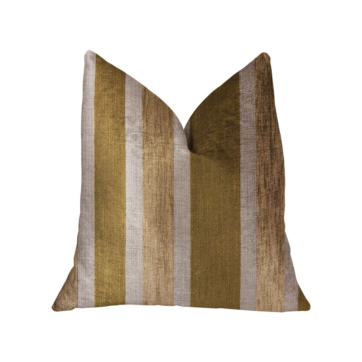 Plutus Golden Tan Lines Gold Luxury Throw Pillow - Double Sided  20 X 20
