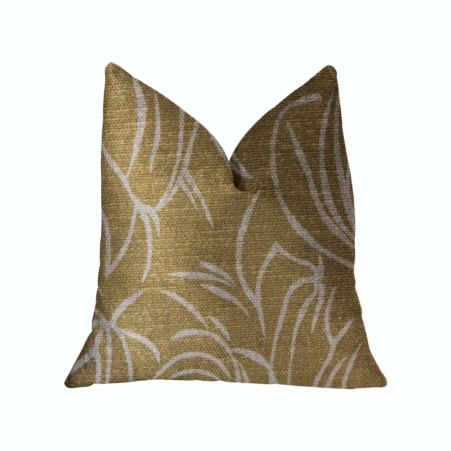 Plutus Mira Mirage Gold Luxury Throw Pillow - Double Sided  16 X 16