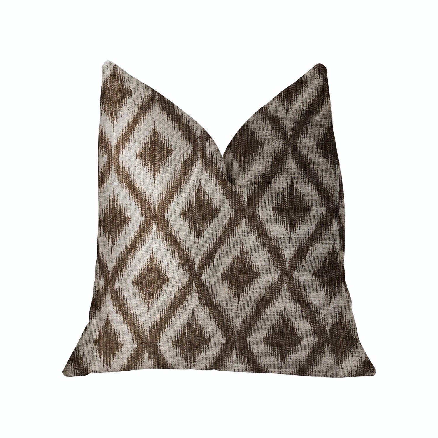Plutus Casa Nova Brown Luxury Throw Pillow - Double Sided  16 X 16