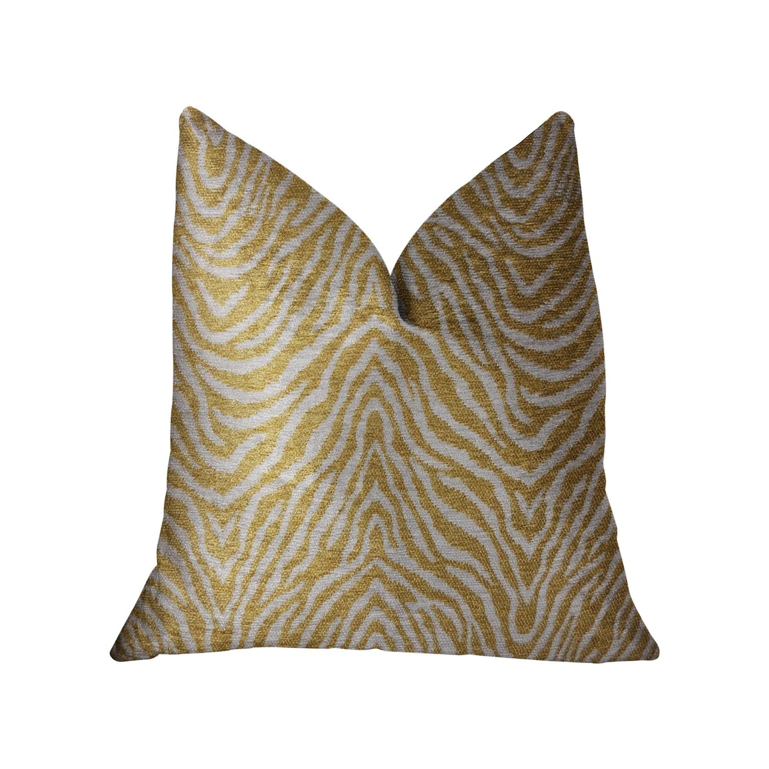Plutus Oasis Waves Yellow And Beige Luxury Throw Pillow - Double Sided  12 X 20