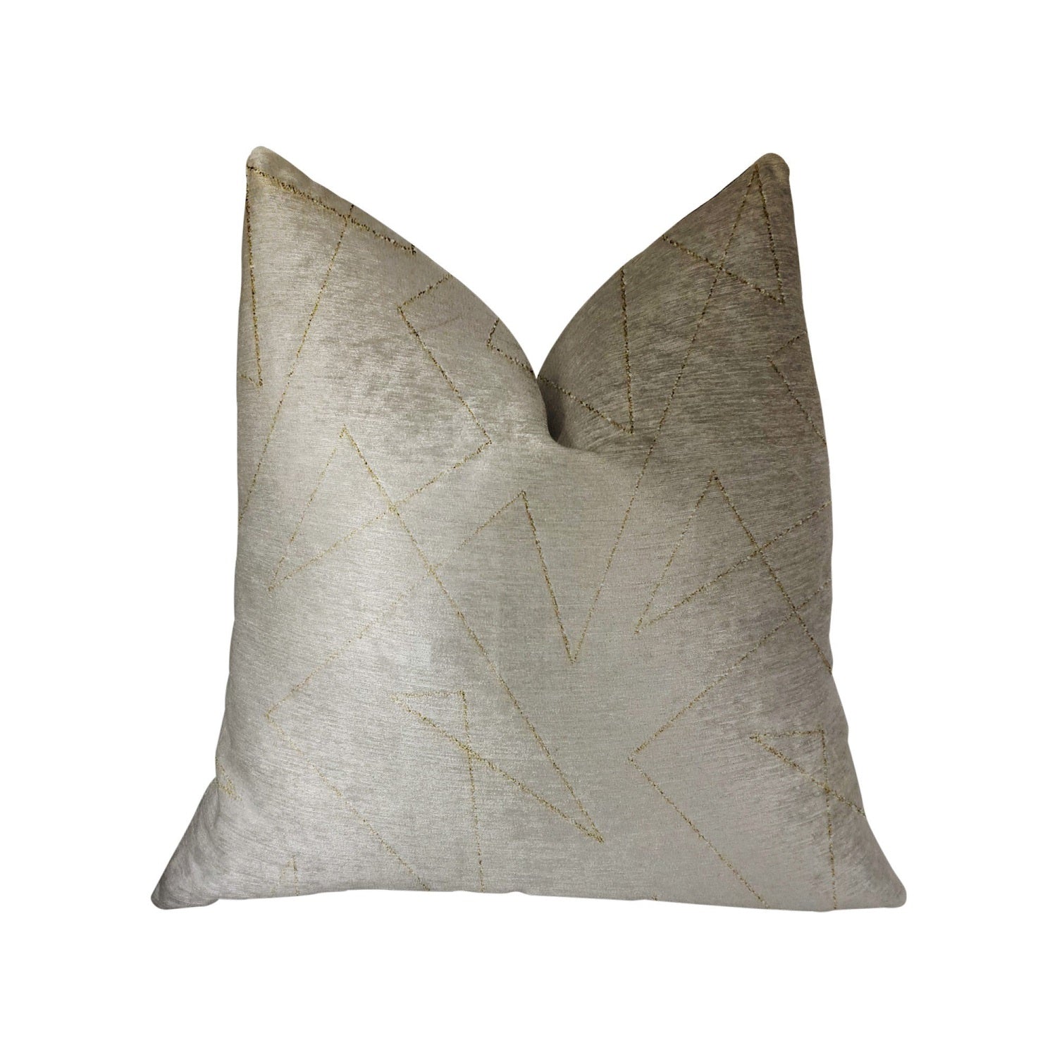 Plutus Gold Divinity Gold And Beige Luxury Throw Pillow - Double Sided  26 X 26