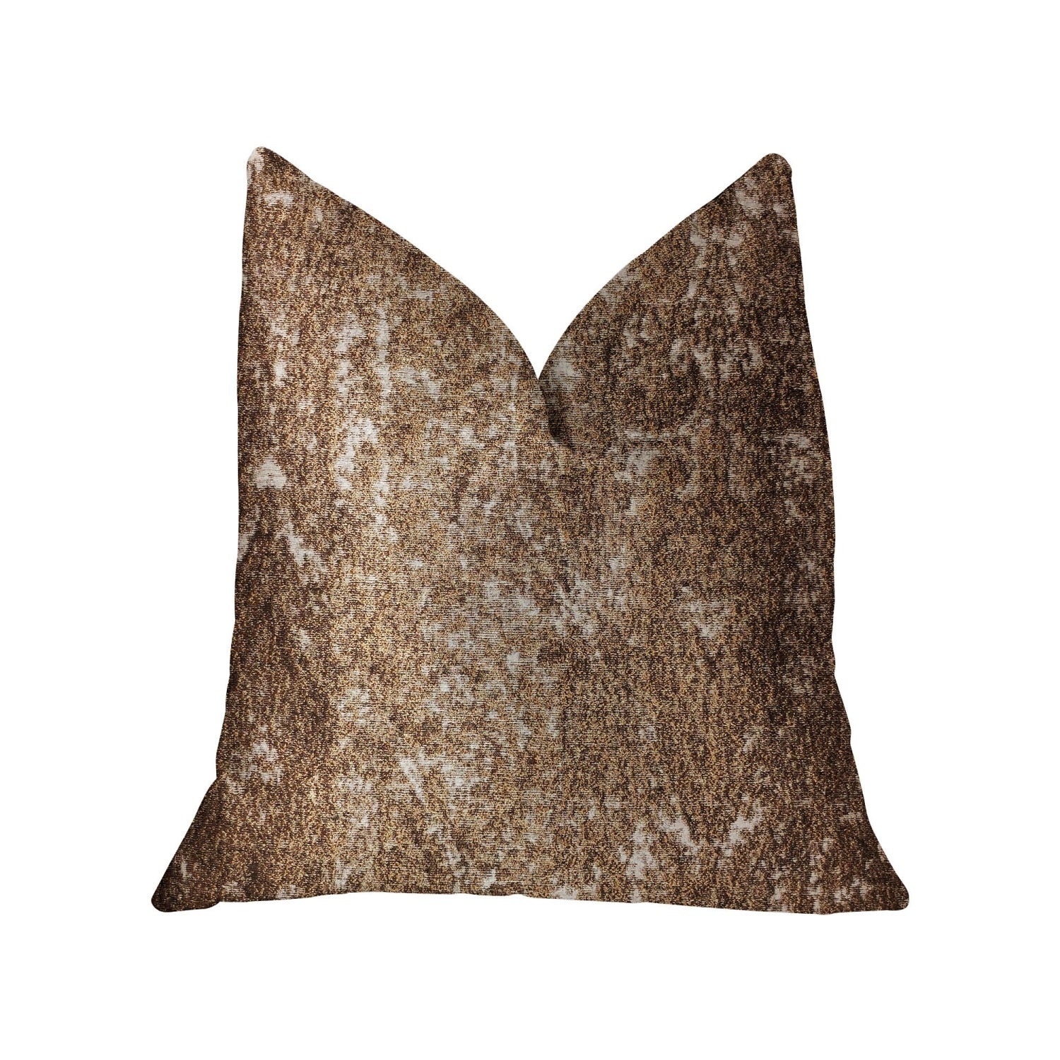 Plutus Chestnut Crush Brown Luxury Throw Pillow - Double Sided  20 X 36 King