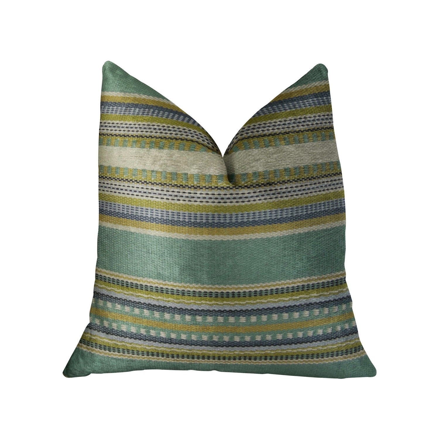 Plutus South Shore Jungle Light Blue Green and Cream Handmade Luxury Pillow - Double sided  20??x 36??King