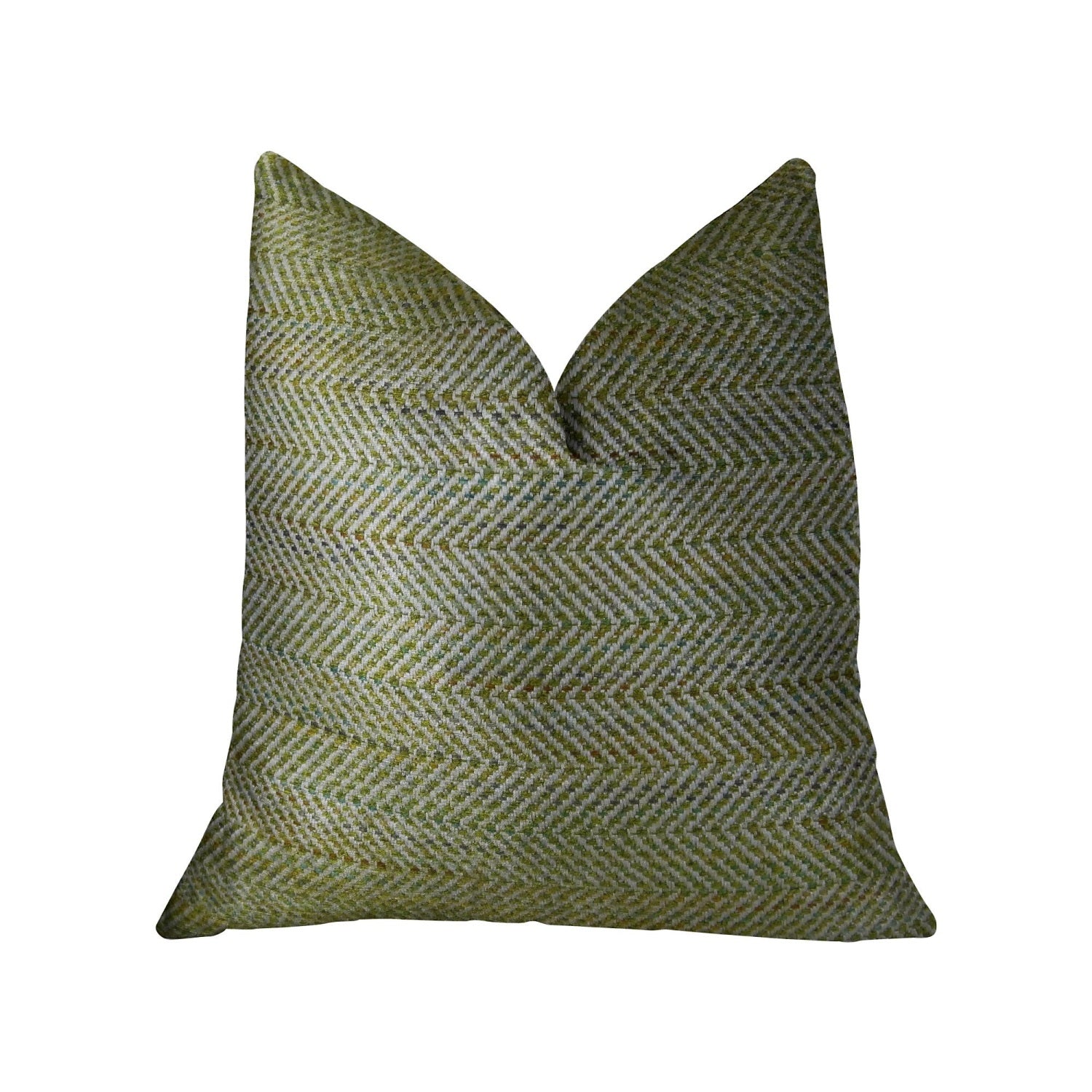 Plutus Upland Light Green and Ivory Handmade Luxury Pillow - Double sided  20??x 30??Queen