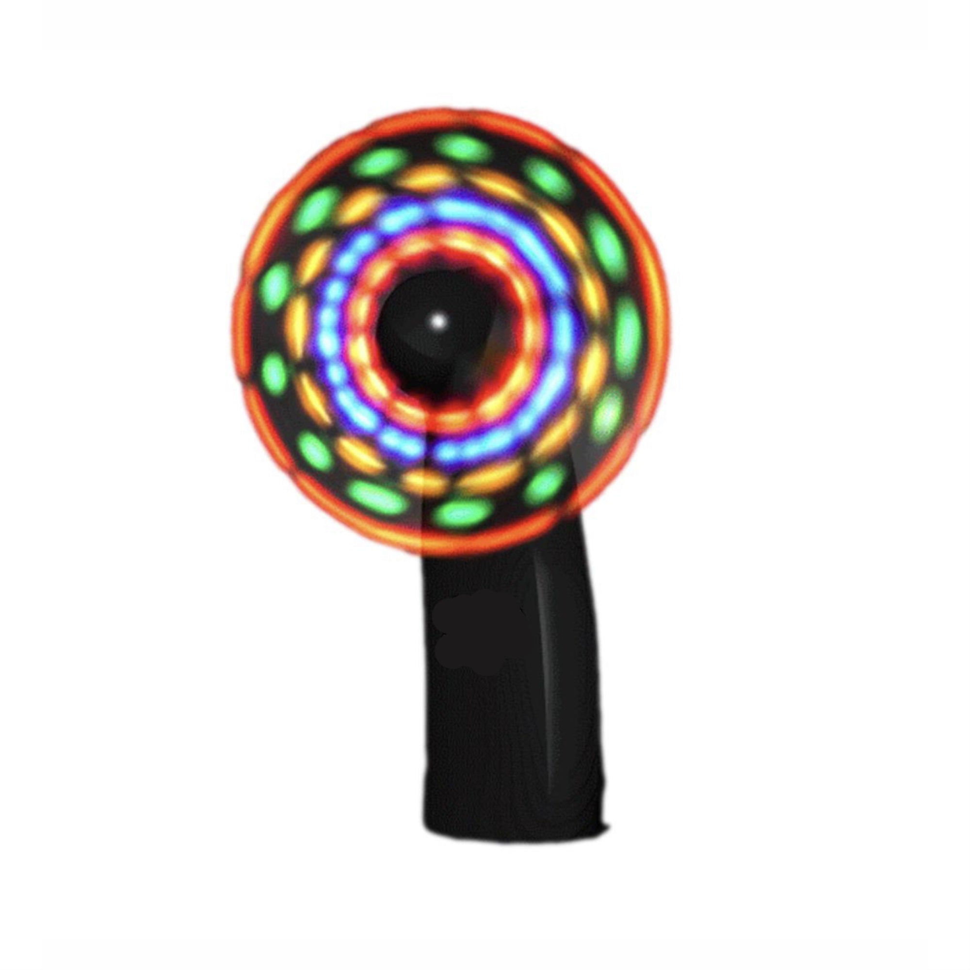 Portable Light Up Mini Cooling Fan with Black Handle Battery Operated for Hot Weather
