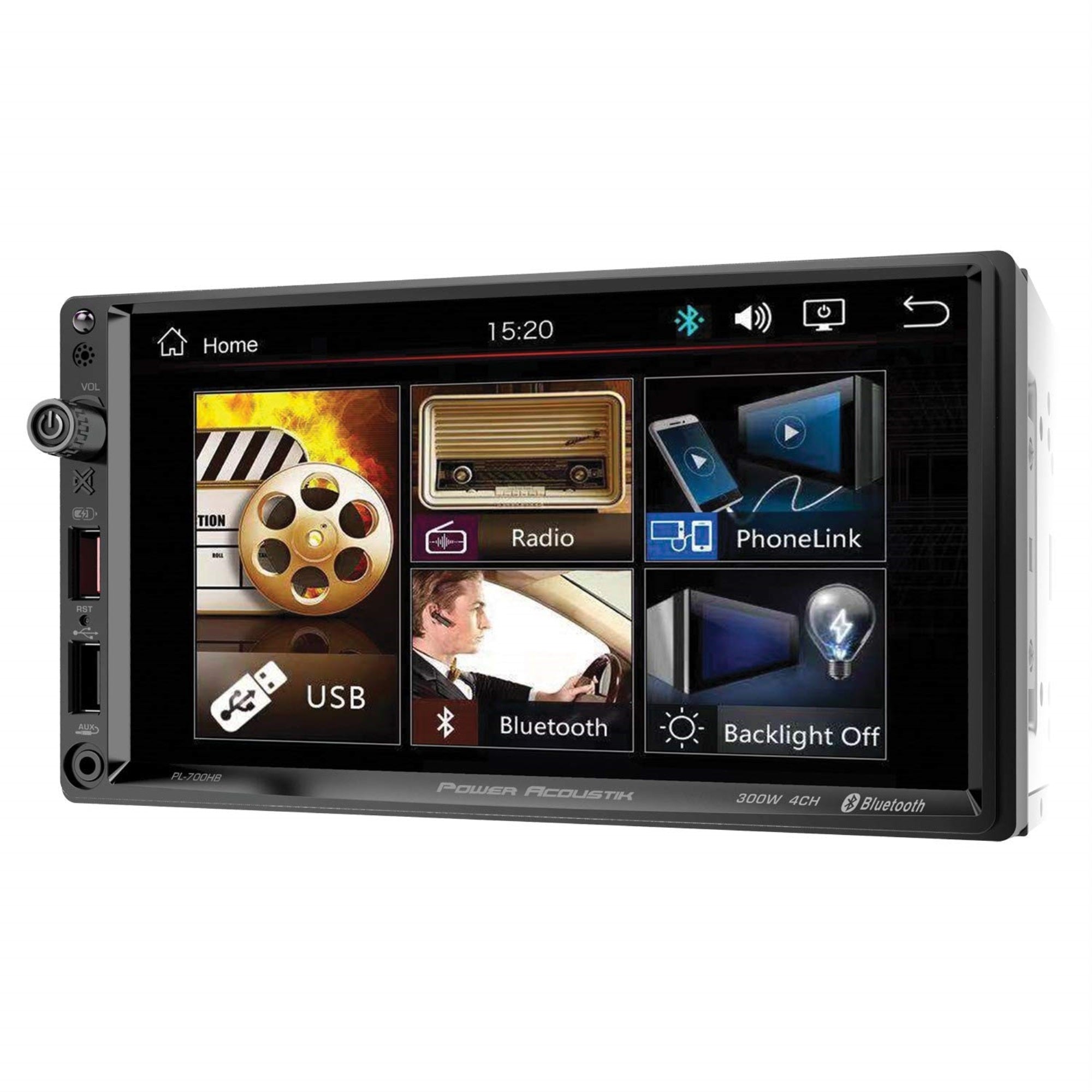 Power Acoustik Pl700Hb Pl700Hb 7-Inch Double-Din In-Dash All-Digital Media Receiver With Bluetooth And Android Phonelink