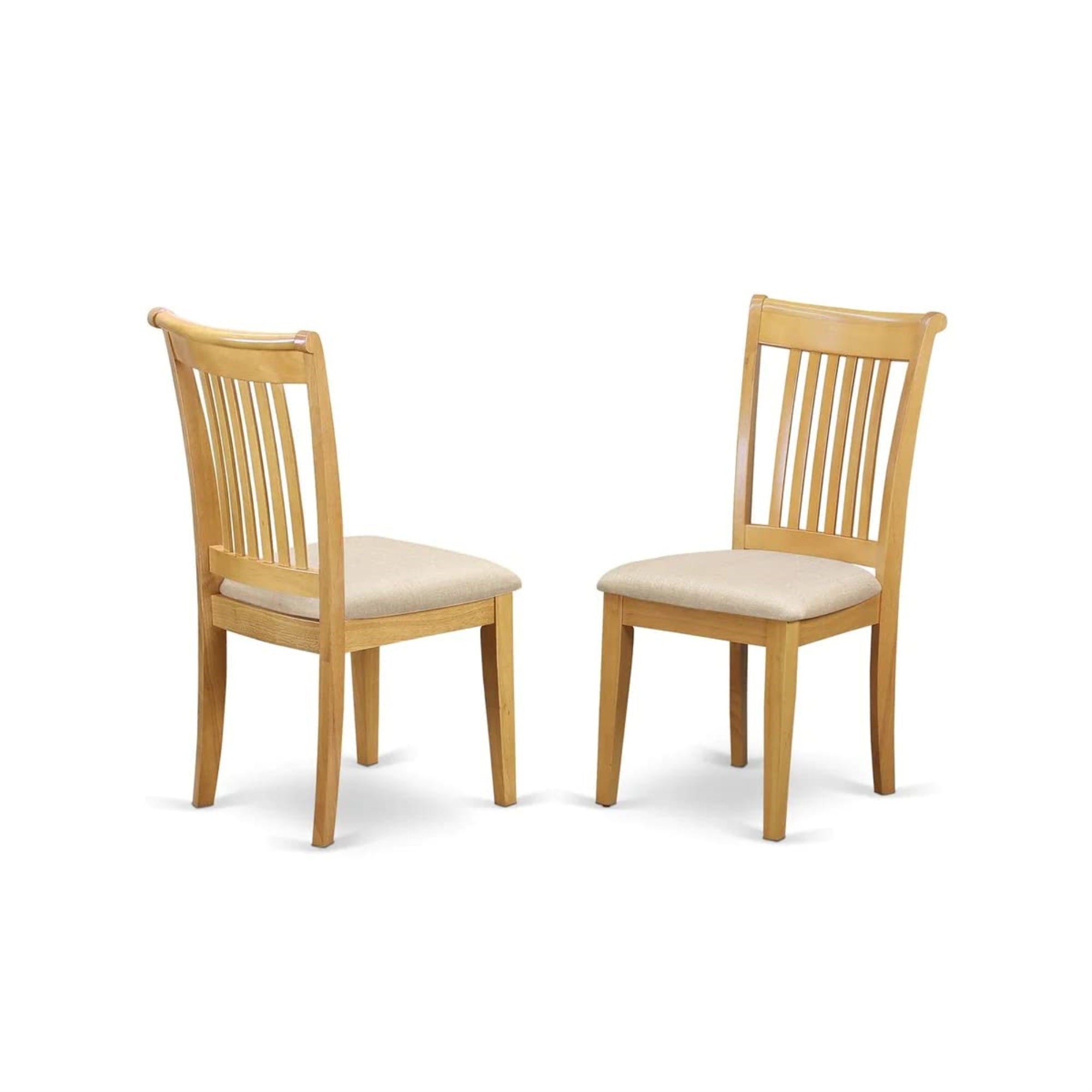 East West Furniture Poc-Oak-C Dining Linen Fabric Upholstered Solid Wood Chairs