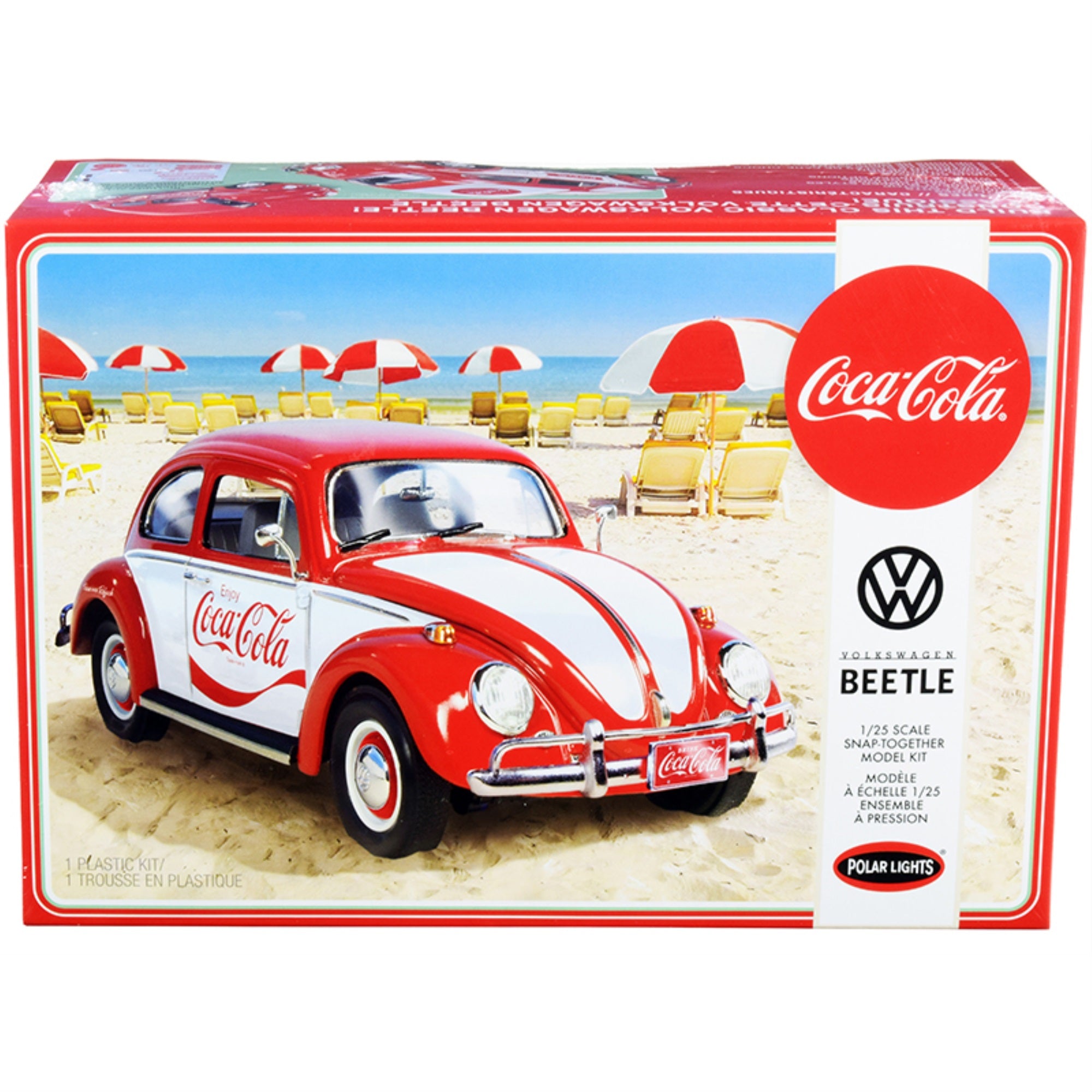 Skill 3 Snap Model Kit Volkswagen Beetle 'Coca-Cola' 1/25 Scale Model By Polar Lights
