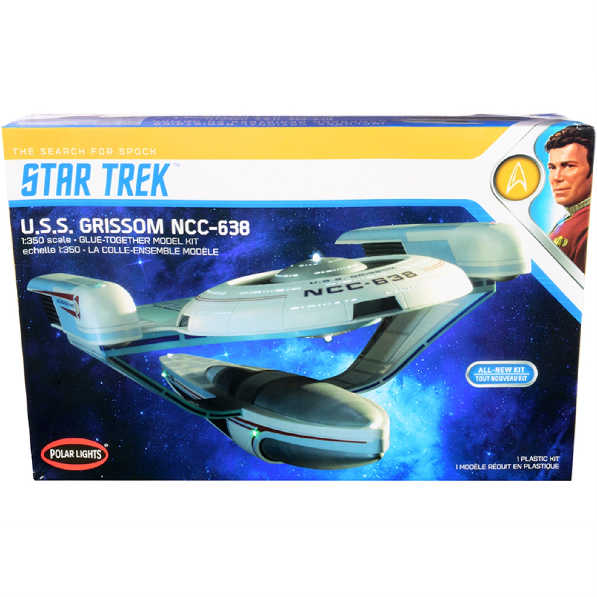 Skill 2 Model Kit U.S.S. Grissom Ncc-638 Starship 'Star Trek Iii: The Search For Spock' (1984) Movie 1/350 Scale Model By Polar Lights