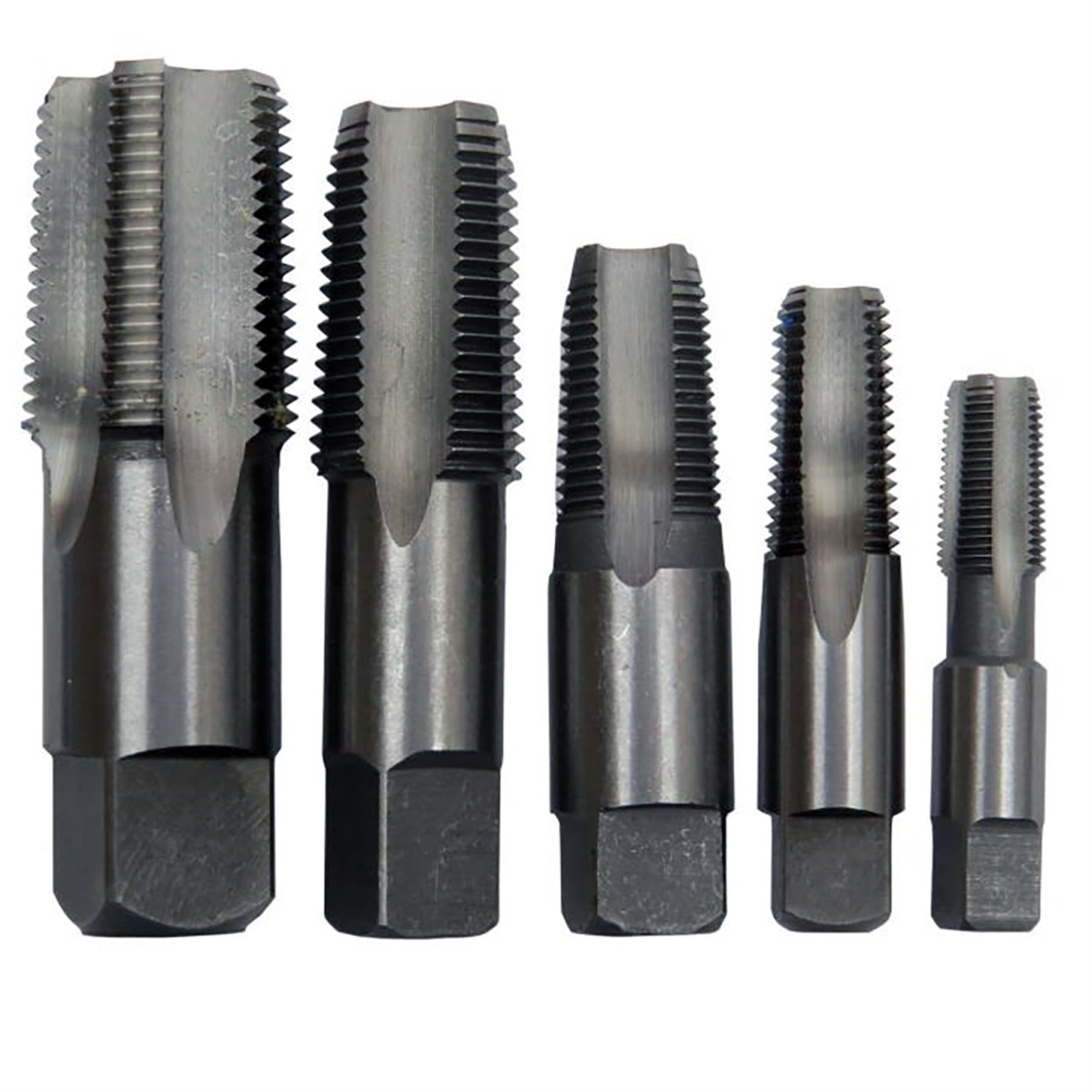 Drill America Carbon Steel Npt Pipe Tap Set In Carry Pouch 1/8' - 3/4' (5 Piece Set)