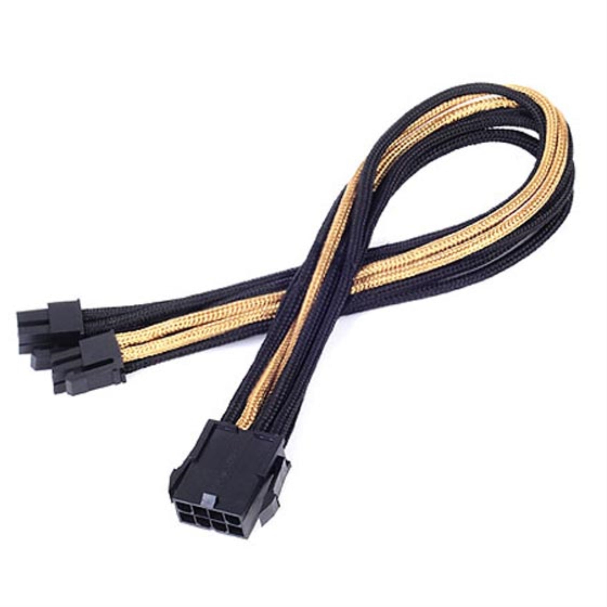 Eps-8Pin To Eps/Atx-4+4Pin(300Mm) Power Cable Extneder, Bicolor- Black & Gold