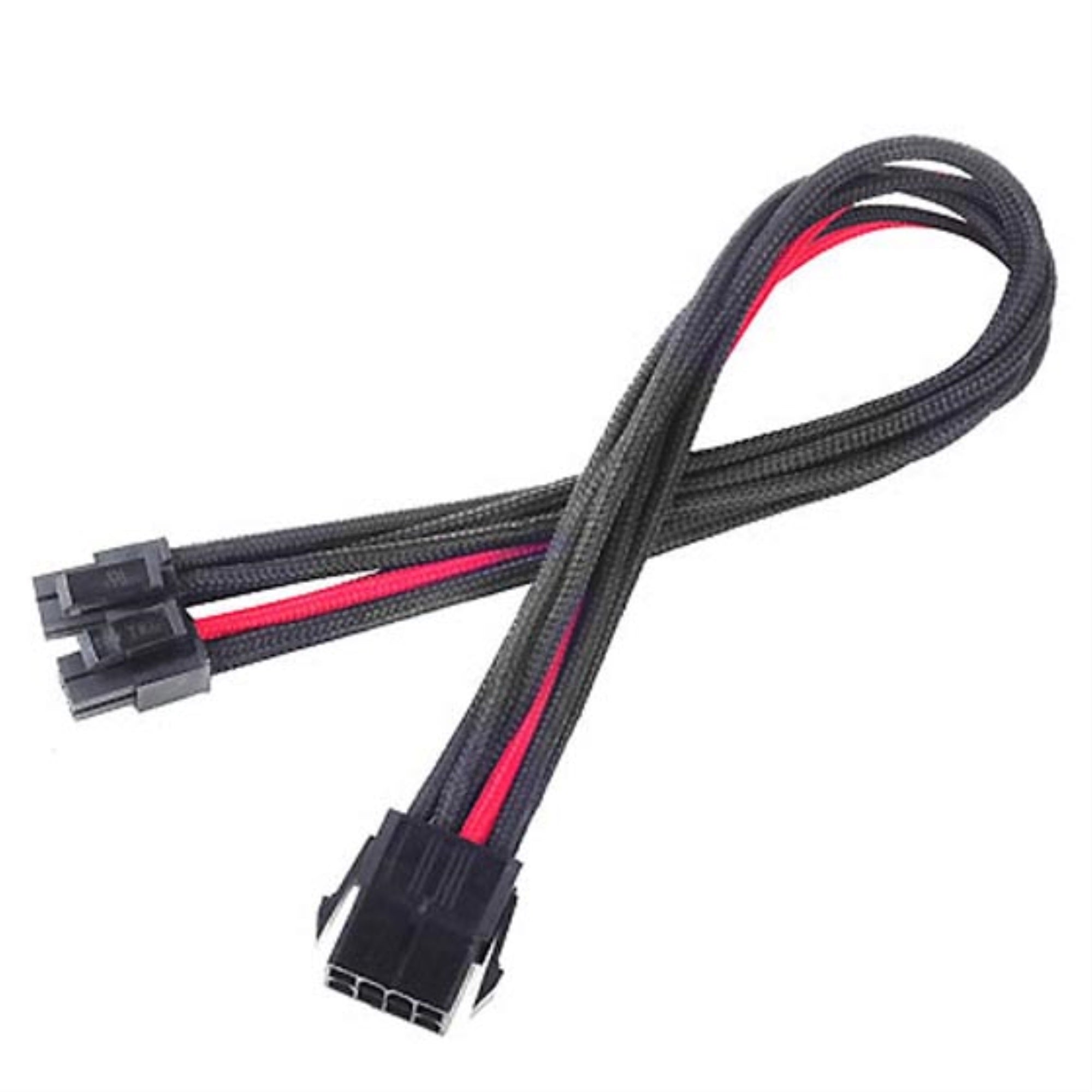 Eps-8Pin To Eps/Atx-4+4Pin(300Mm) Power Cable Extneder, Bicolor- Black & Red