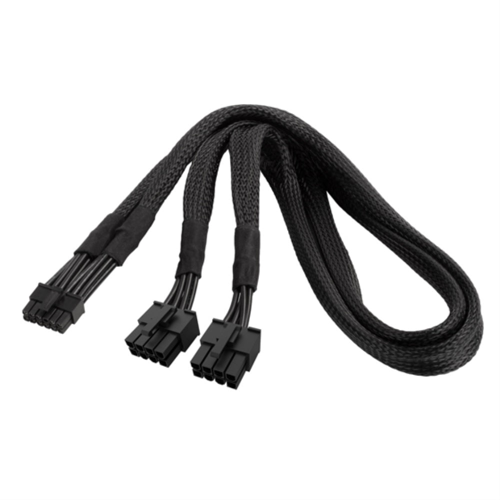 2X Eps 8Pin To 1X 12Pin Gpu Power Cable, Black Sleeved, 16Awg-550Mm For Silverstone Modular Power Supplies & Nvidia Rtx 3070/3080/3090