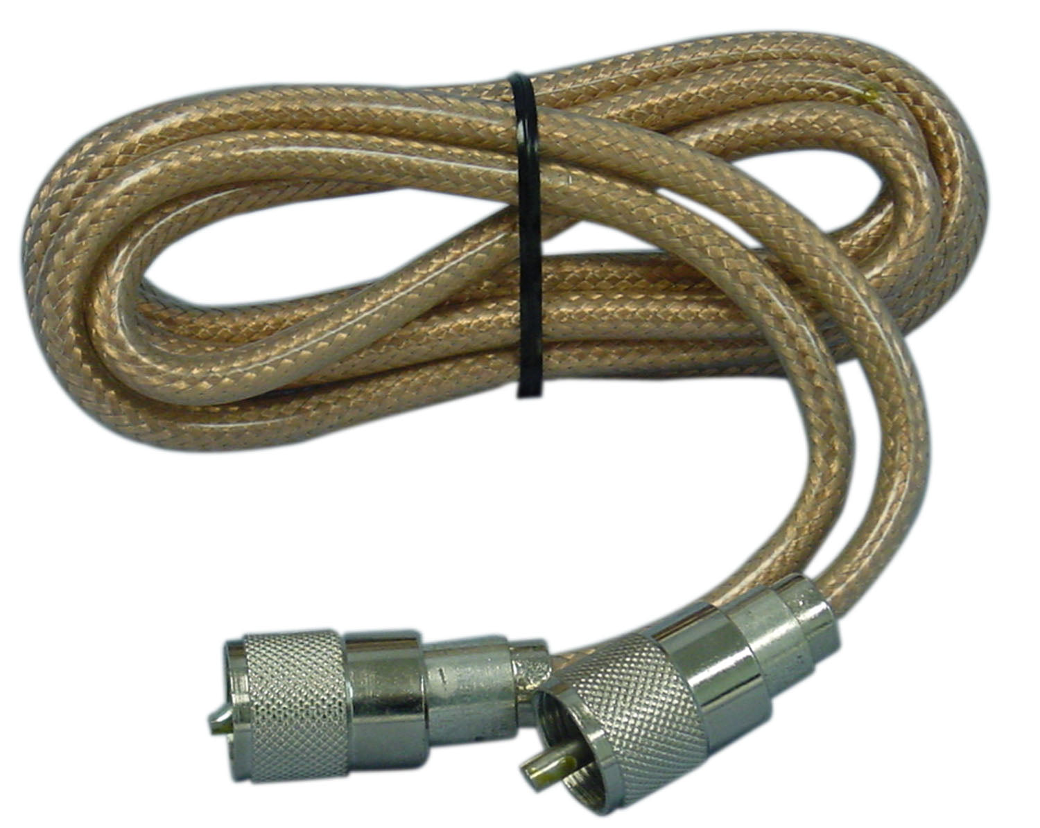 6 FOOT RG8X CLEAR WRAP JACKET COAX CABLE WITH SOLDERED PL259 CONNECTORS