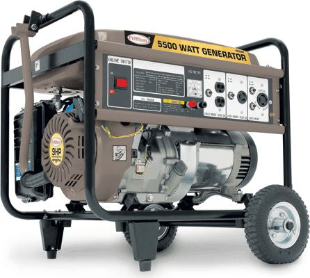 5,500 Watt Gas Powered Portable Power Generator Runs Eight Hours At Half Load