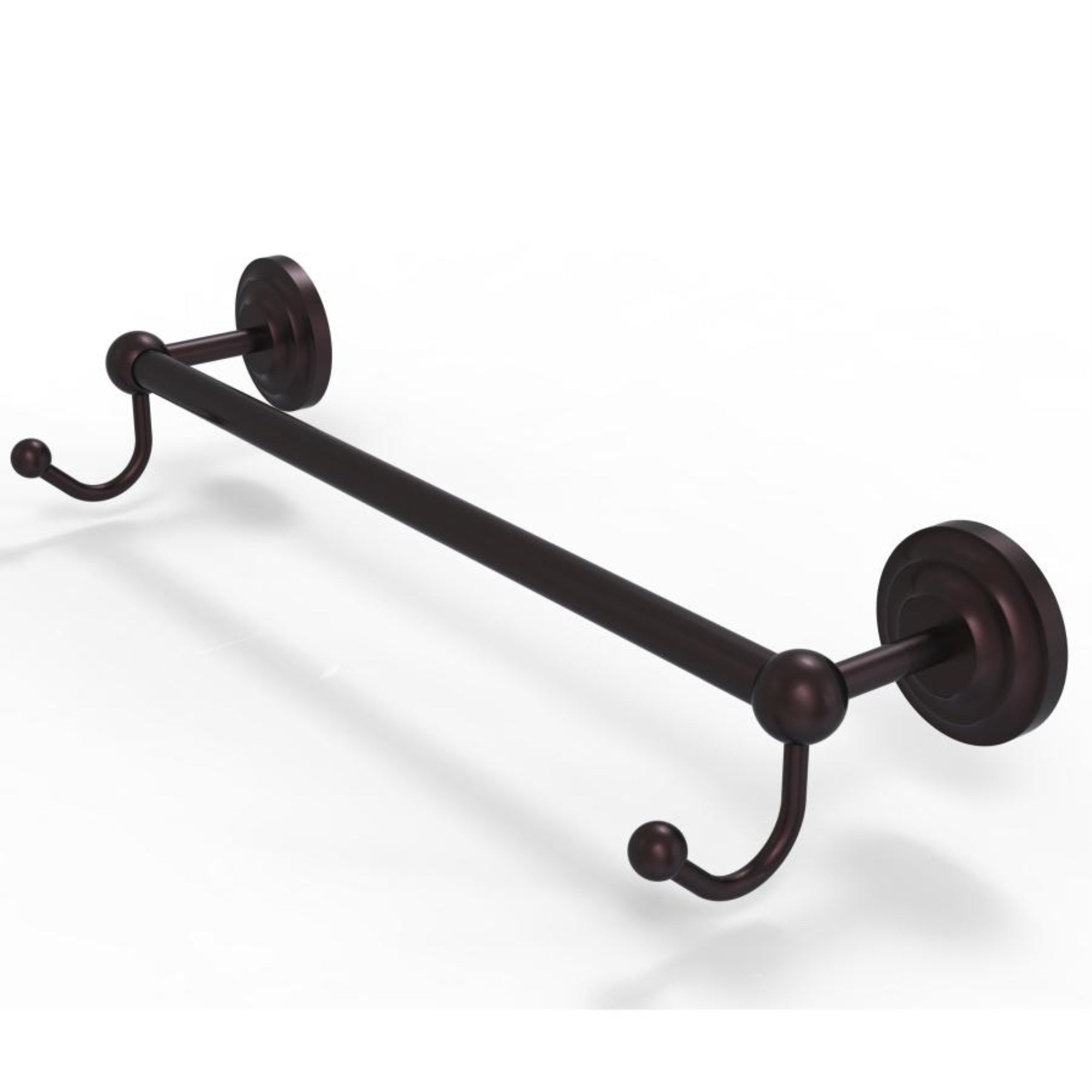 Prestige Que New Collection 18 Inch Towel Bar with Integrated Hooks - PQN-41-18-HK-ABZ