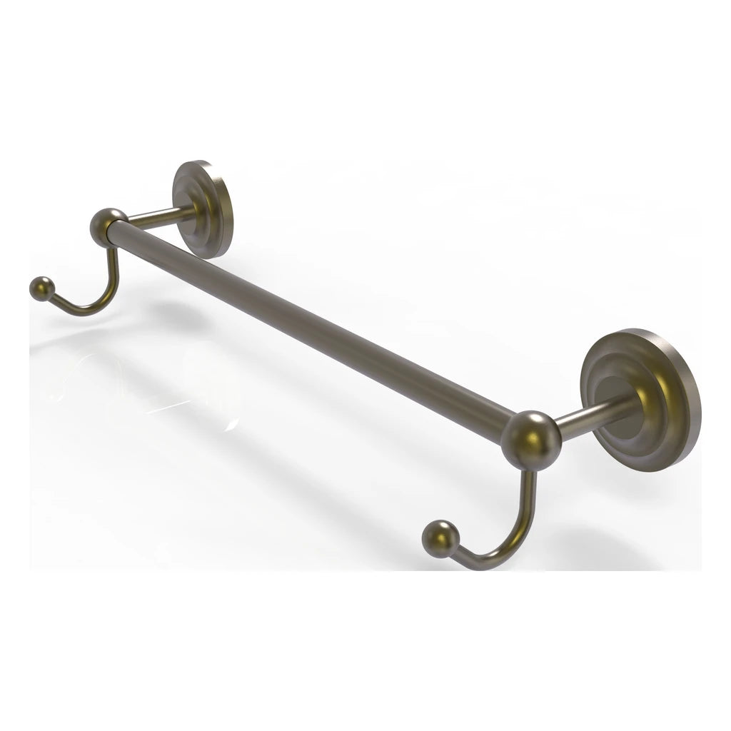 Prestige Que New Collection 24 Inch Towel Bar with Integrated Hooks - PQN-41-24-HK-ABR