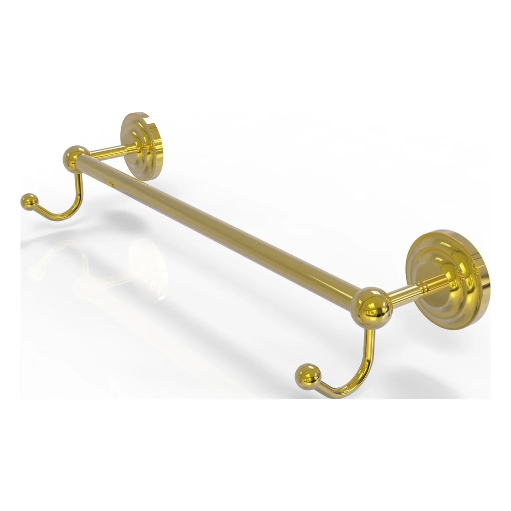 Prestige Que New Collection 30 Inch Towel Bar with Integrated Hooks - PQN-41-30-HK-PB