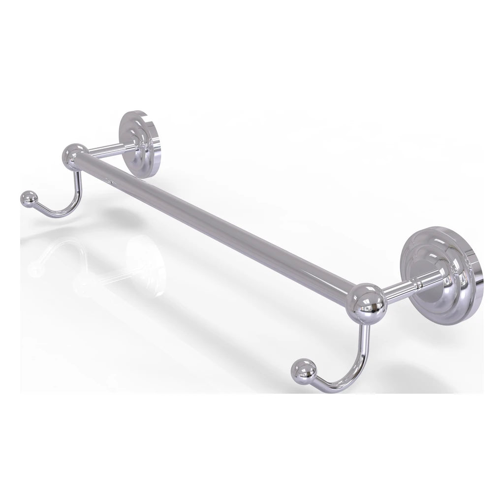 Prestige Que New Collection 30 Inch Towel Bar with Integrated Hooks - PQN-41-30-HK-PC