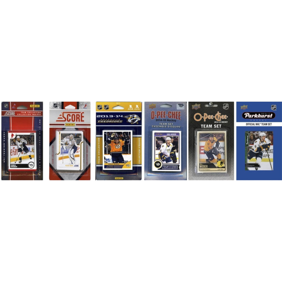 Nhl Nashville Predators 6 Different Licensed Trading Card Team Sets