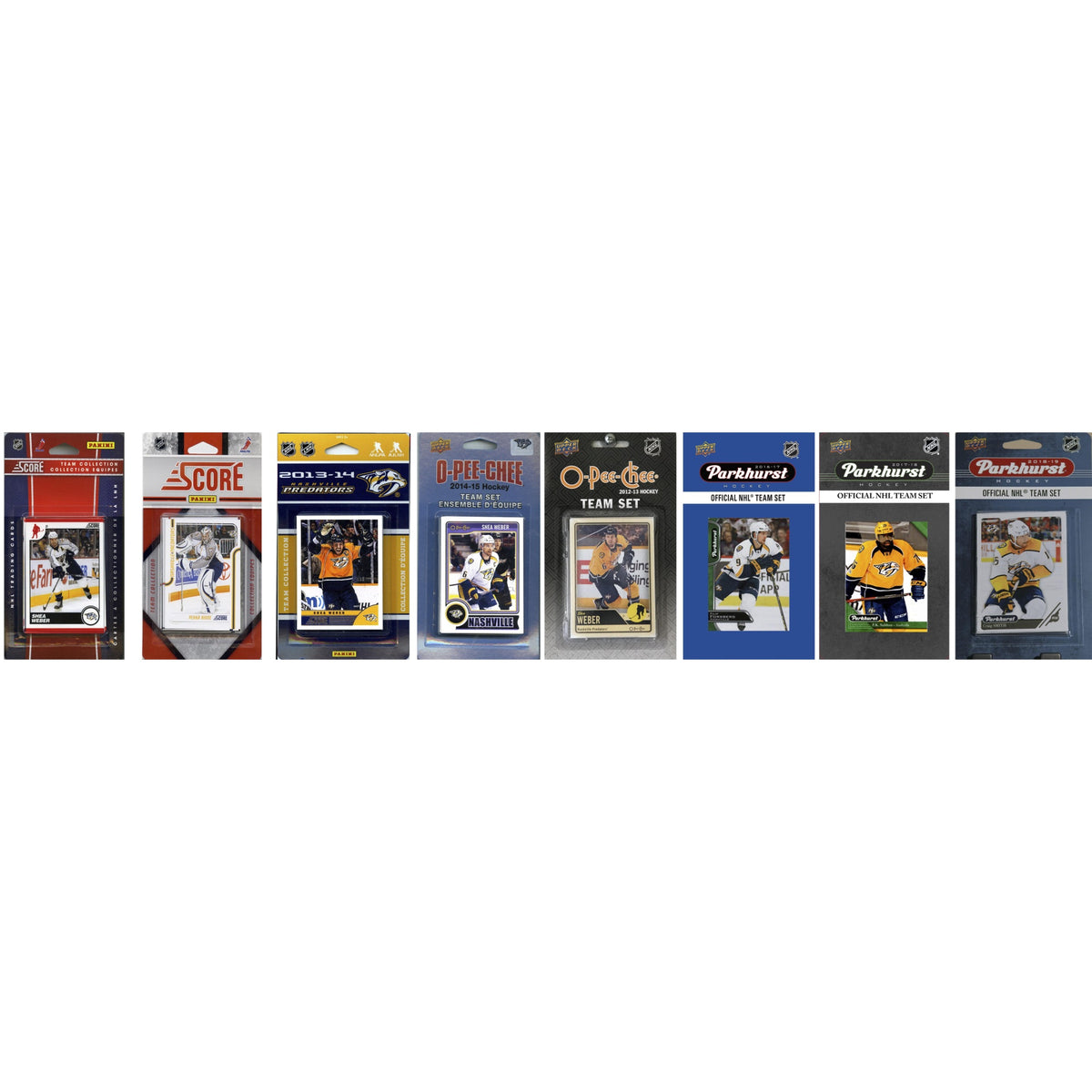 Nhl Nashville Predators 8 Different Licensed Trading Card Team Sets