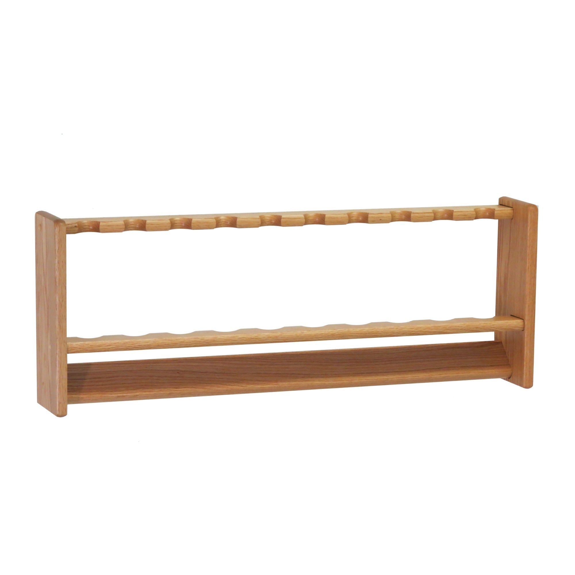 Wooden Mallet Fishing Rod Rack, 10 Rod, Light Oak