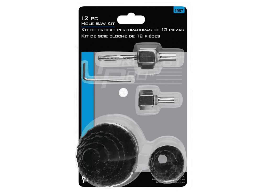 HOLE SAW KIT 3/4 TO 21/2IN 12 PCS