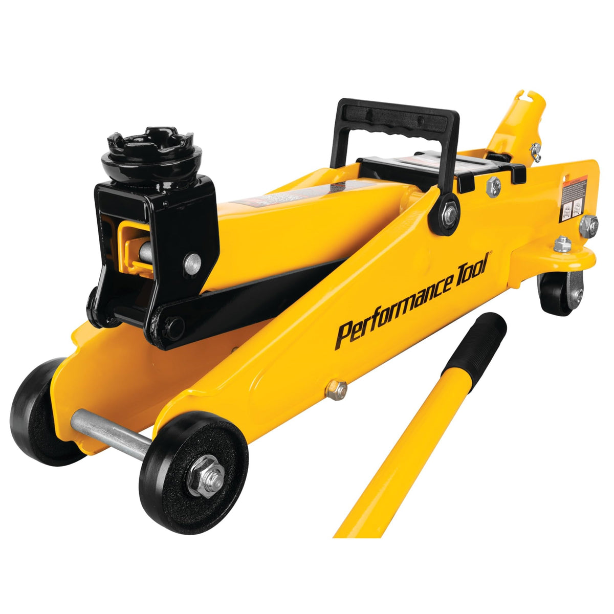 Performance Tool W1640 2-1/2 Ton Garage Jack, (5,000 Lbs.) 5-15.5-Inch Lift, Swivel Casters, For Cars/Trucks