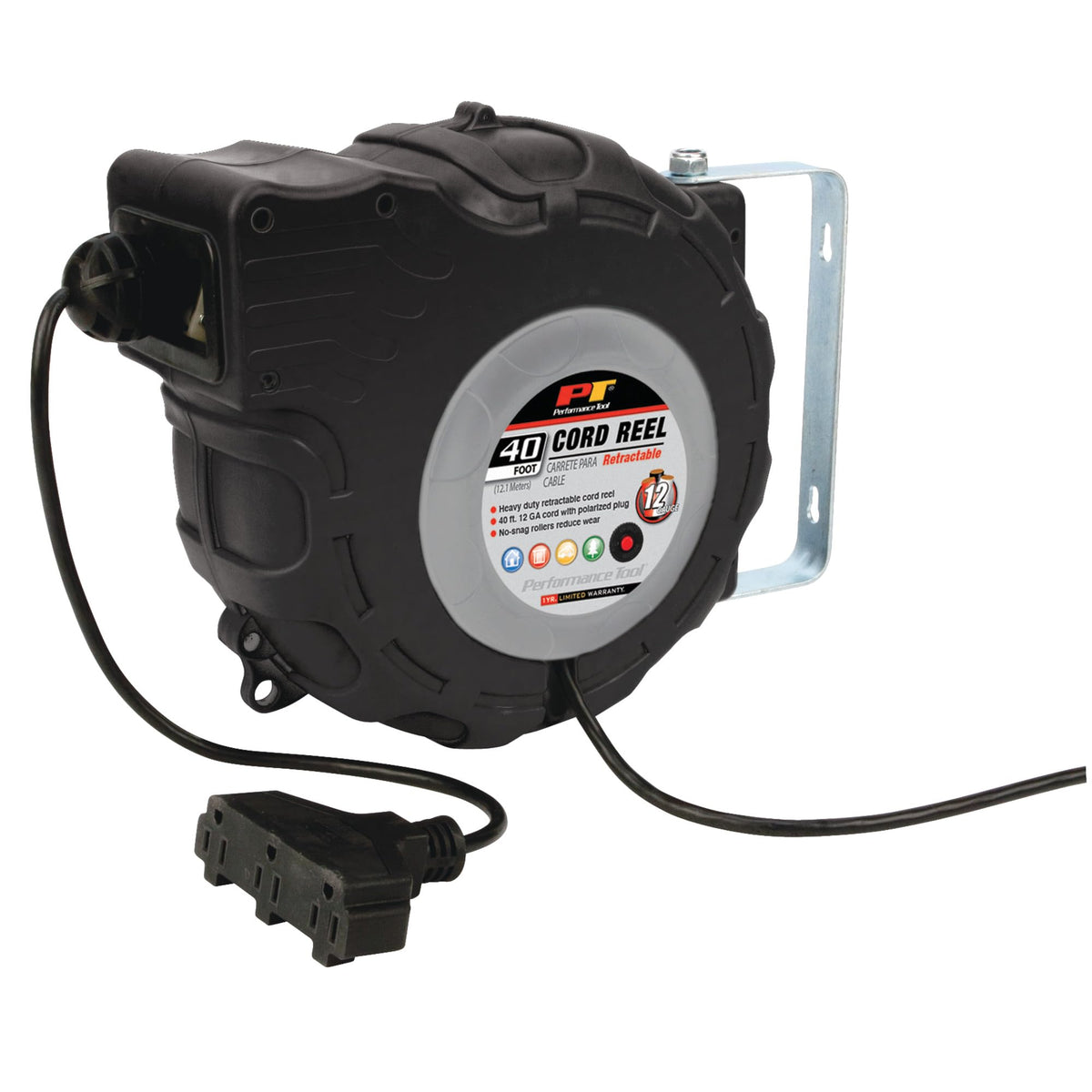 40Ft 12Ga Retractable Cord Reel
