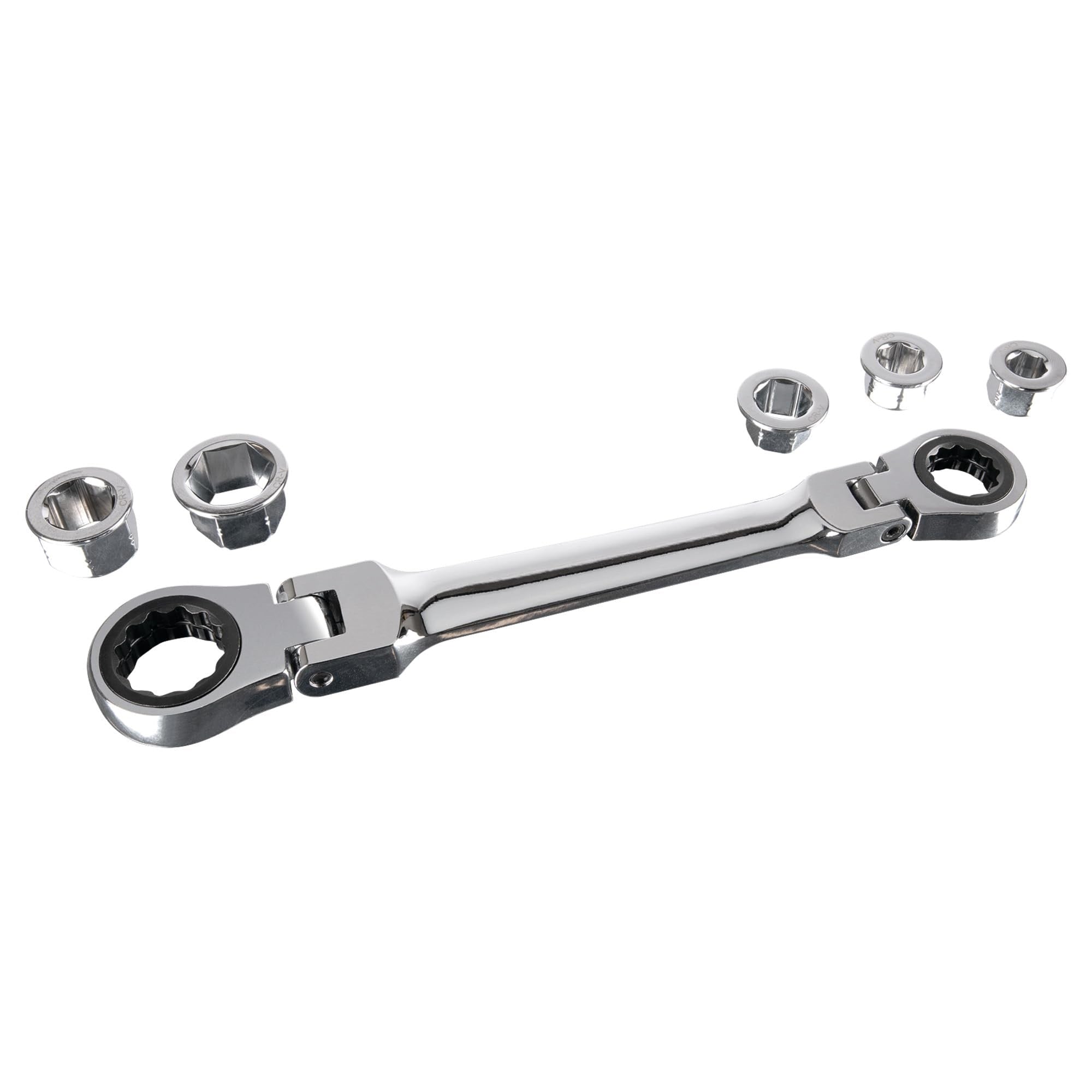 Performance Tool W30648 7-In-1 Flex-Head Ratcheting Wrench Set - 72 Teeth, Chrome Vanadium Steel, Low Profile, Reusable Case