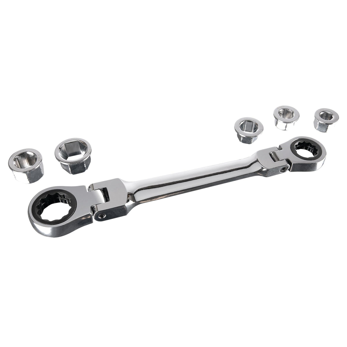 Performance Tool W30648 7-In-1 Flex-Head Ratcheting Wrench Set - 72 Teeth, Chrome Vanadium Steel, Low Profile, Reusable Case
