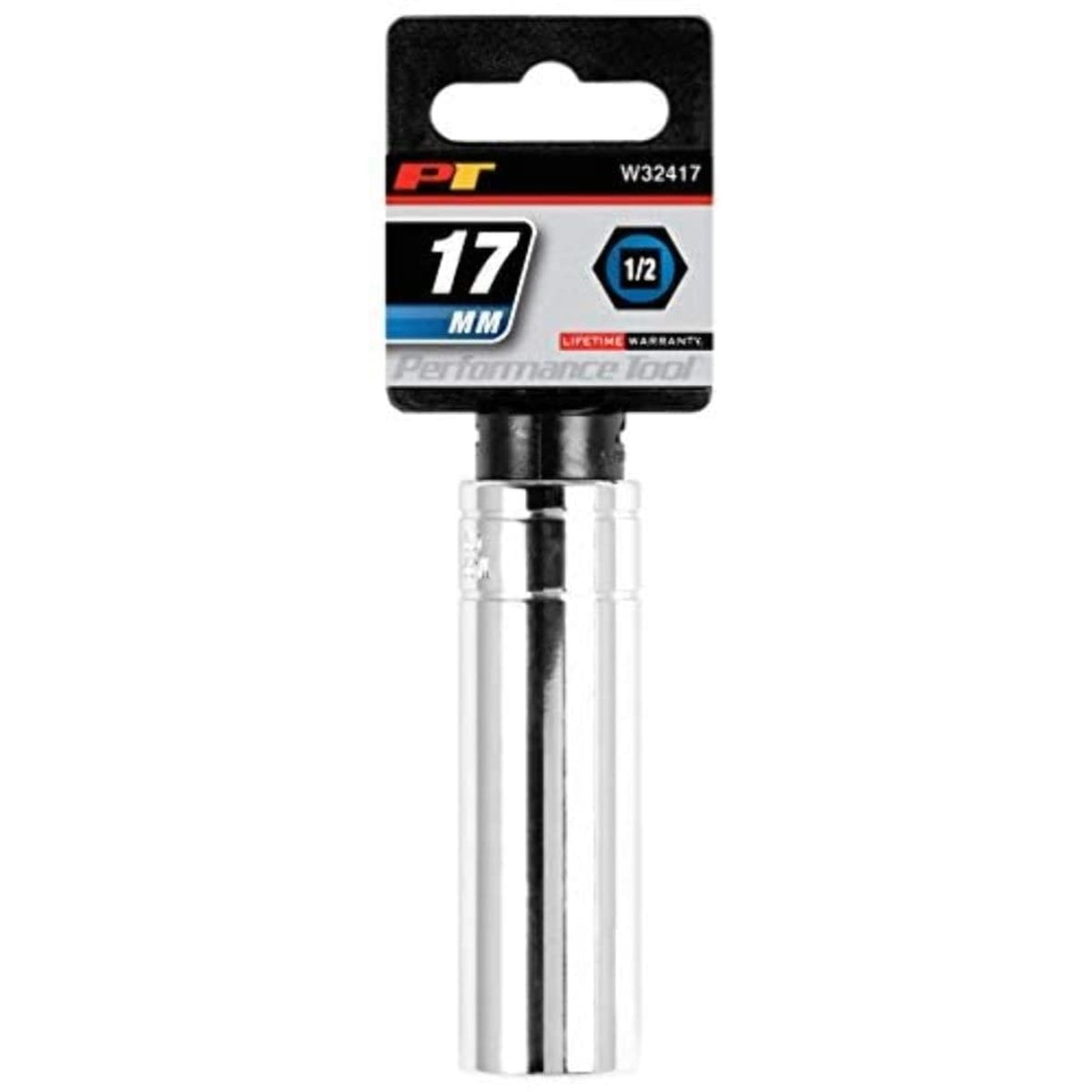 Performance Tool W32417 1/2 Drive 17Mm 6Point Deep Wall Socket, 1 Pack