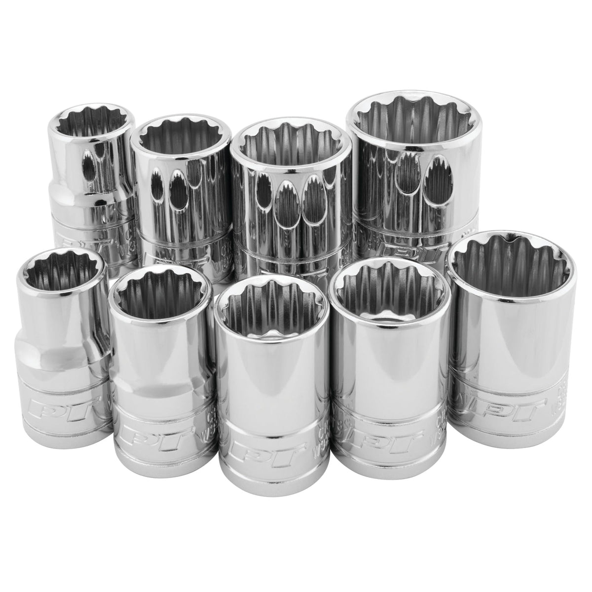 Performance Tool W32800 9-Piece 1/2-Inch Drive 12Pt Met Socket Set
