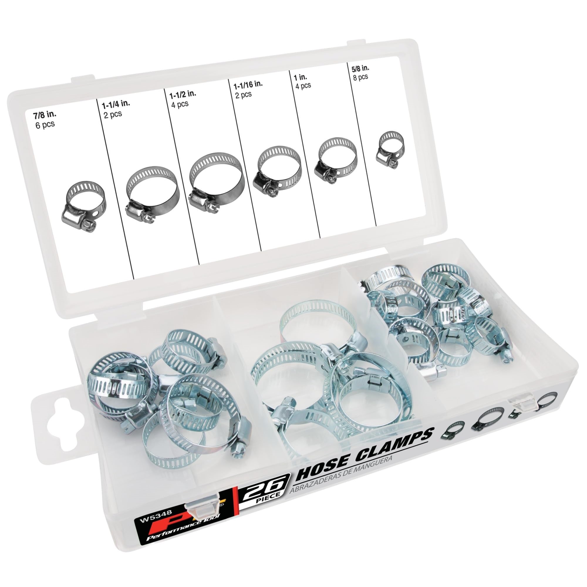 Performance Tool W5348 26-Piece Hose Clamp Assortment