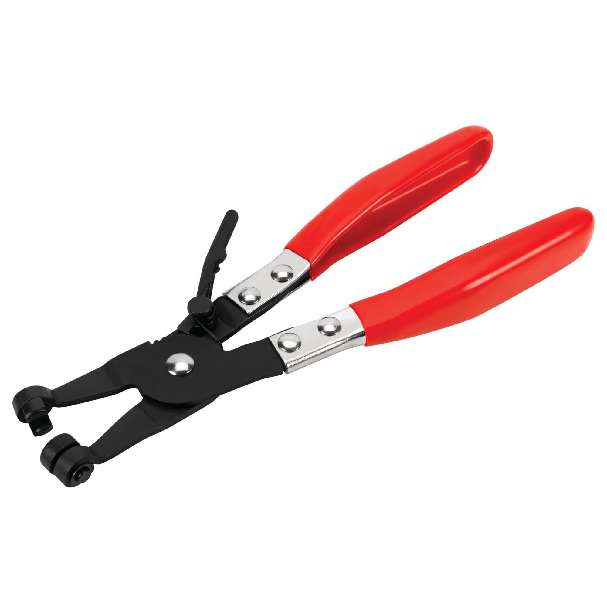 Performance Tool W80654 Flat Band Hose Clamp Pliers Tool For Garages And Workshops, Black/Red
