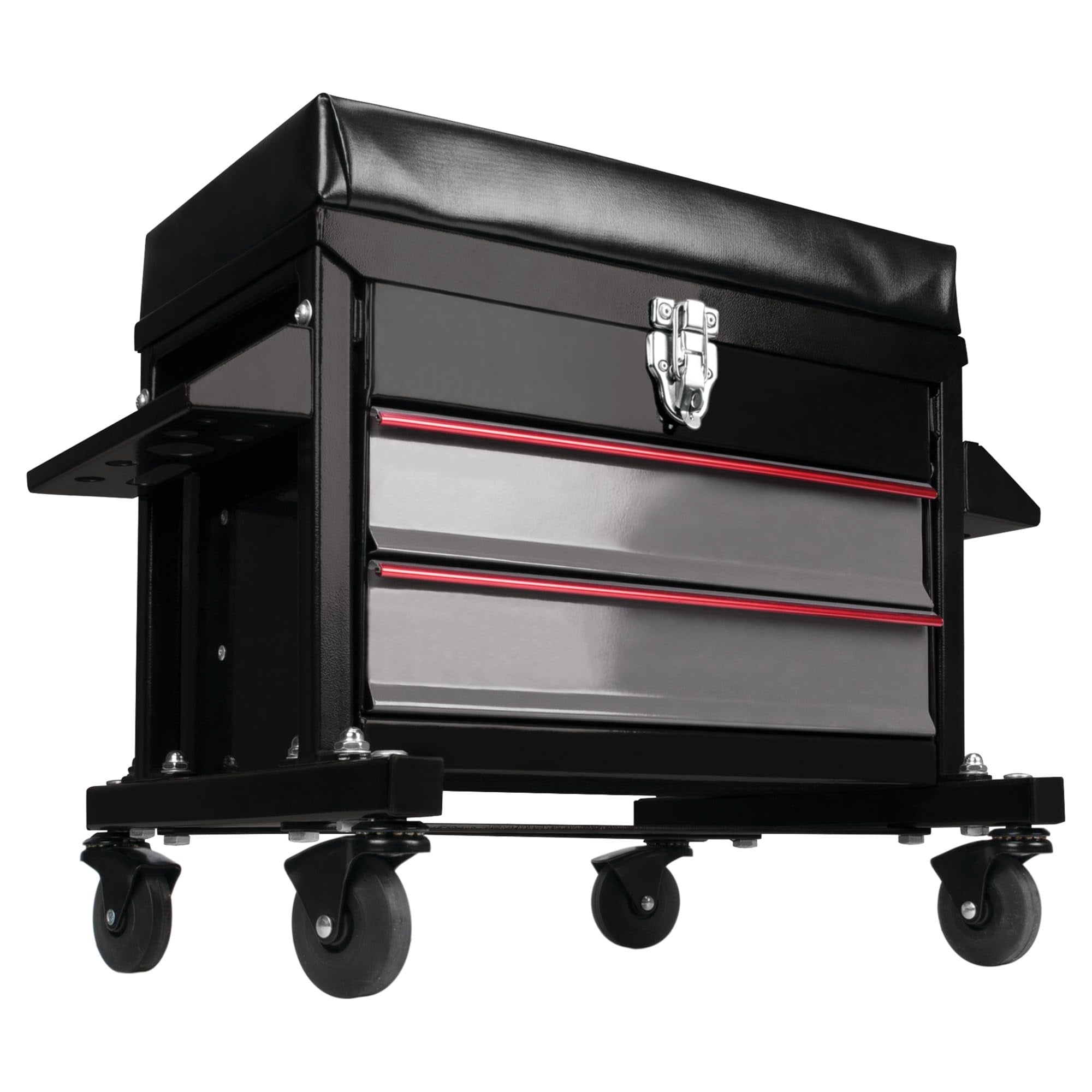 Performance Tool W85024 Drawer Creeper Rolling Work Seat With Tool Box For Mechanic Garages And Workshops, Black, 16X9-Inch Seat
