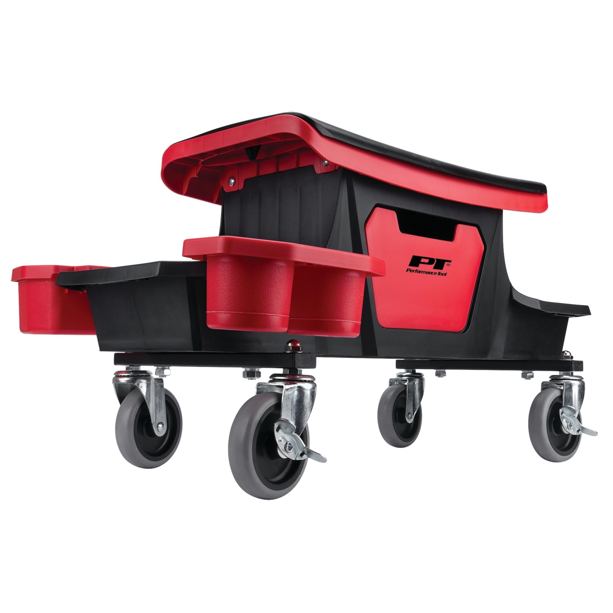 Performance Tool W85035 Heavy Duty Roller Mechanics Seat and Brake Stool with 4-Inch Rubber Swivel Casters Roll Over