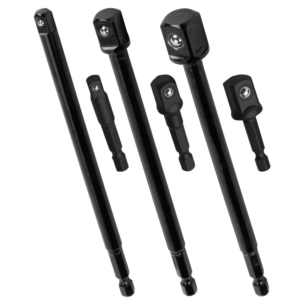 Performance Tool W9032 2' And 6' Socket Adapter Set - 6 Pieces, Impact Grade Steel, Versatile Socket Compatibility