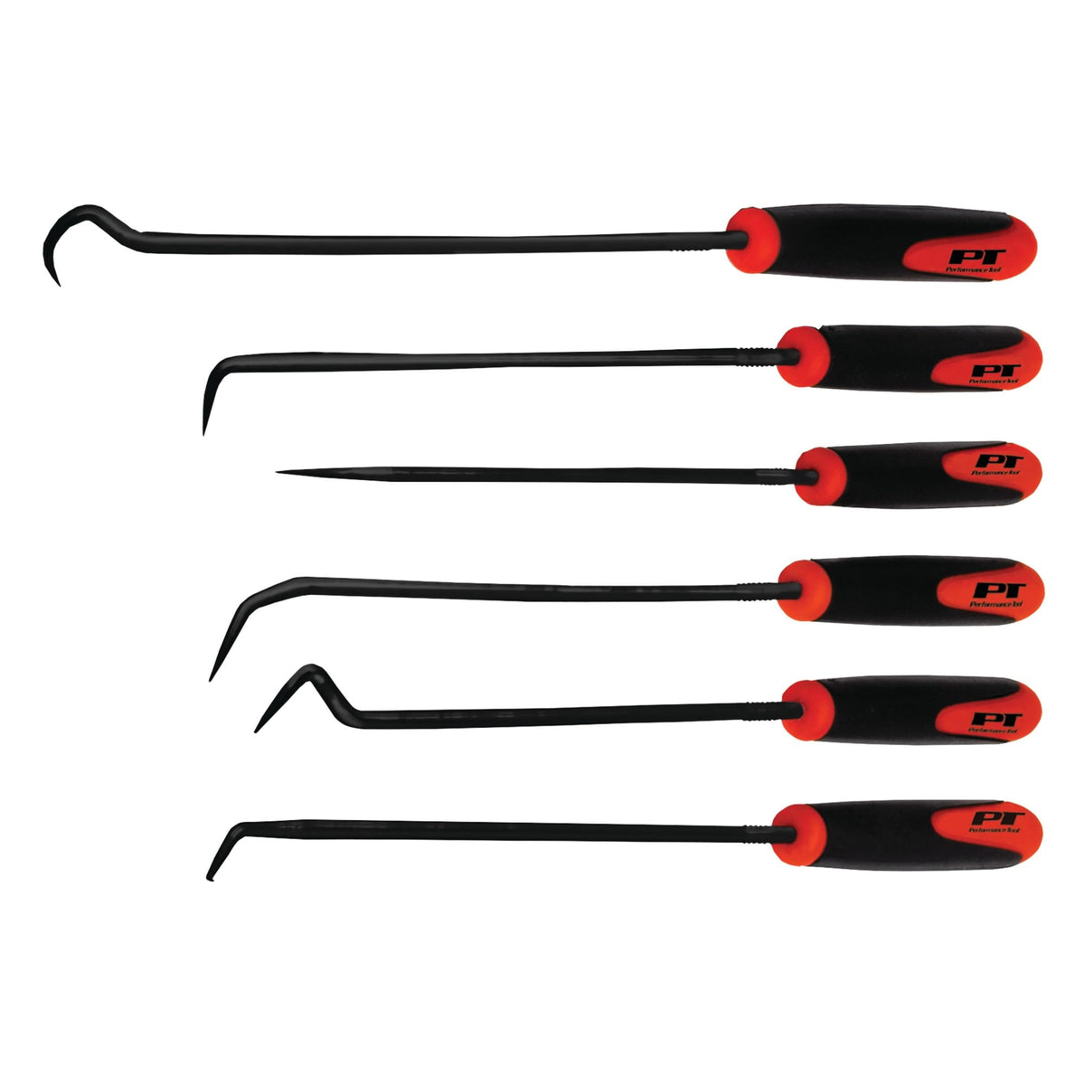 Performance Tool W942 Multi-Shaped And Angled Hook And Pick Tool Set For Garages And Workshops, Black, 6 Pieces