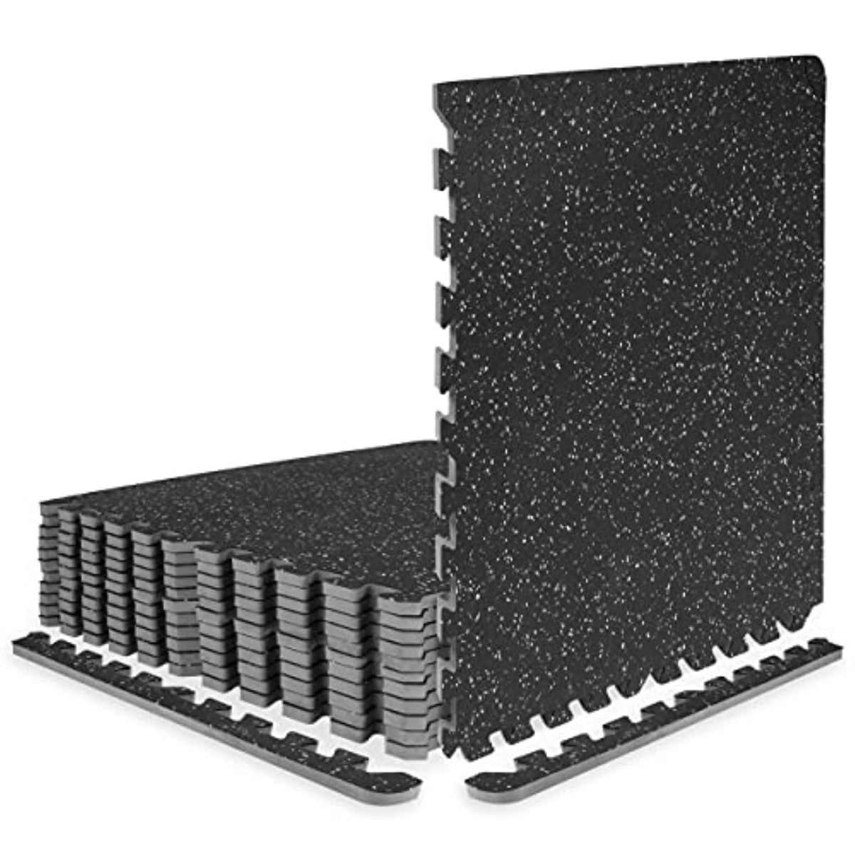 Rubber Top Exercise Puzzle Mat, Grey 1/2-In, 48Sqft