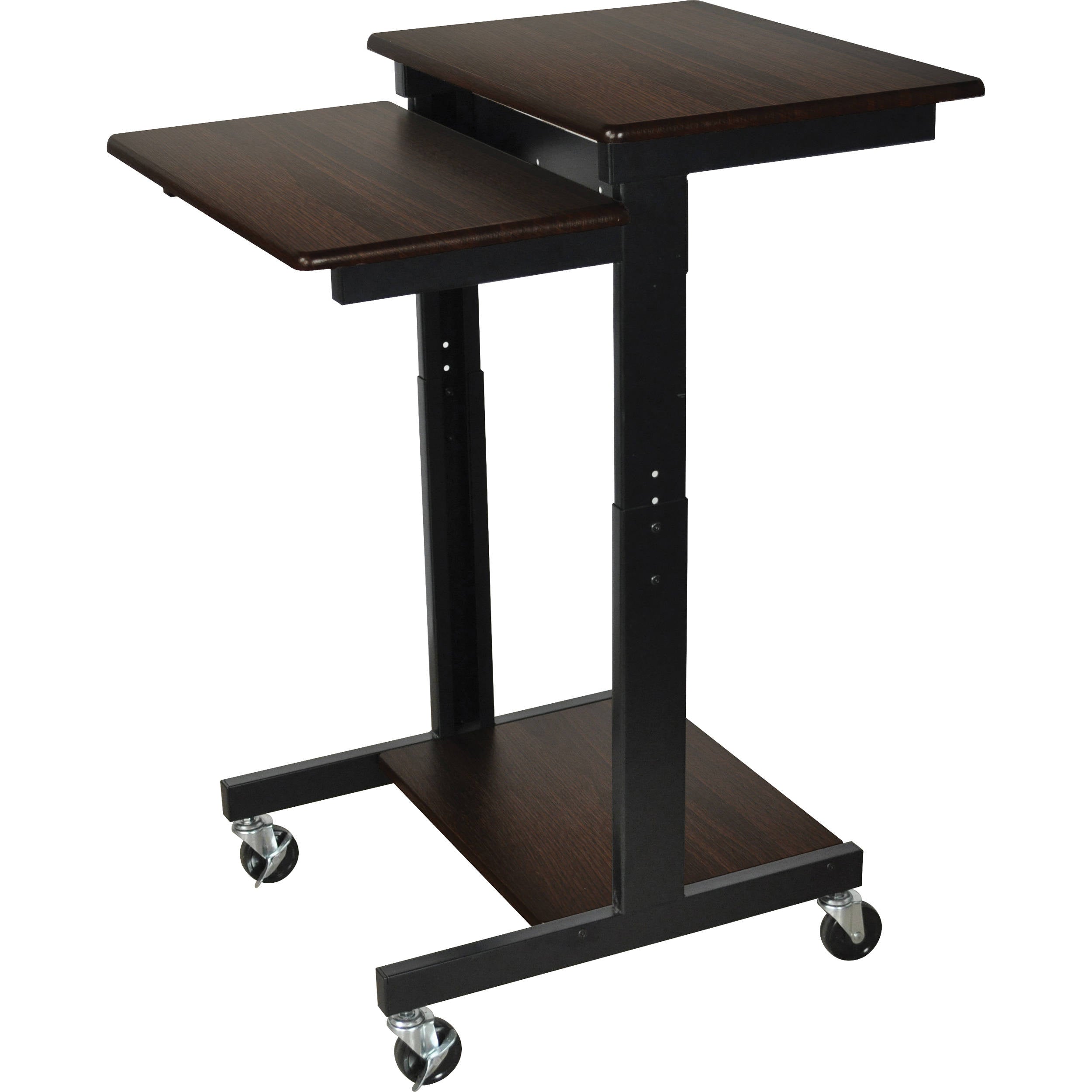Luxor Gray 3 Shelf Adjustable Height Computer Workstation