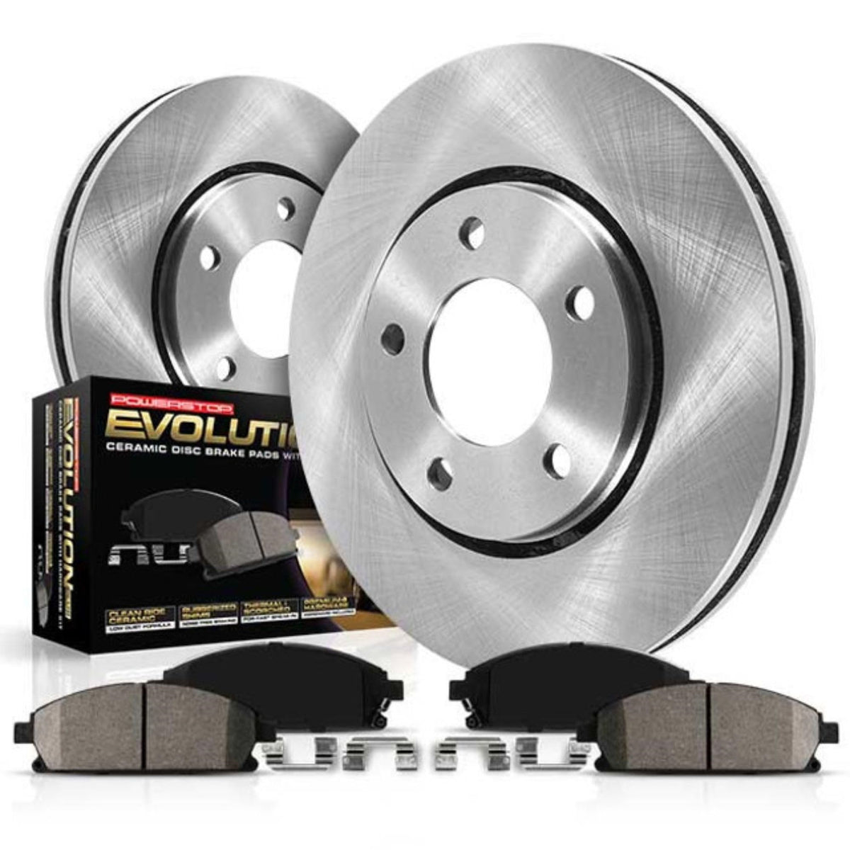Powerstop Koe137 Front Replacement Brake Pads And Rotors Kit Autospecialty For 2003-2009 Toyota 4Runner [Models With 12.56' Front Rotors]| 2007-2014 Fj Cruiser | 2005-2022 Tacoma 6 Lug Models