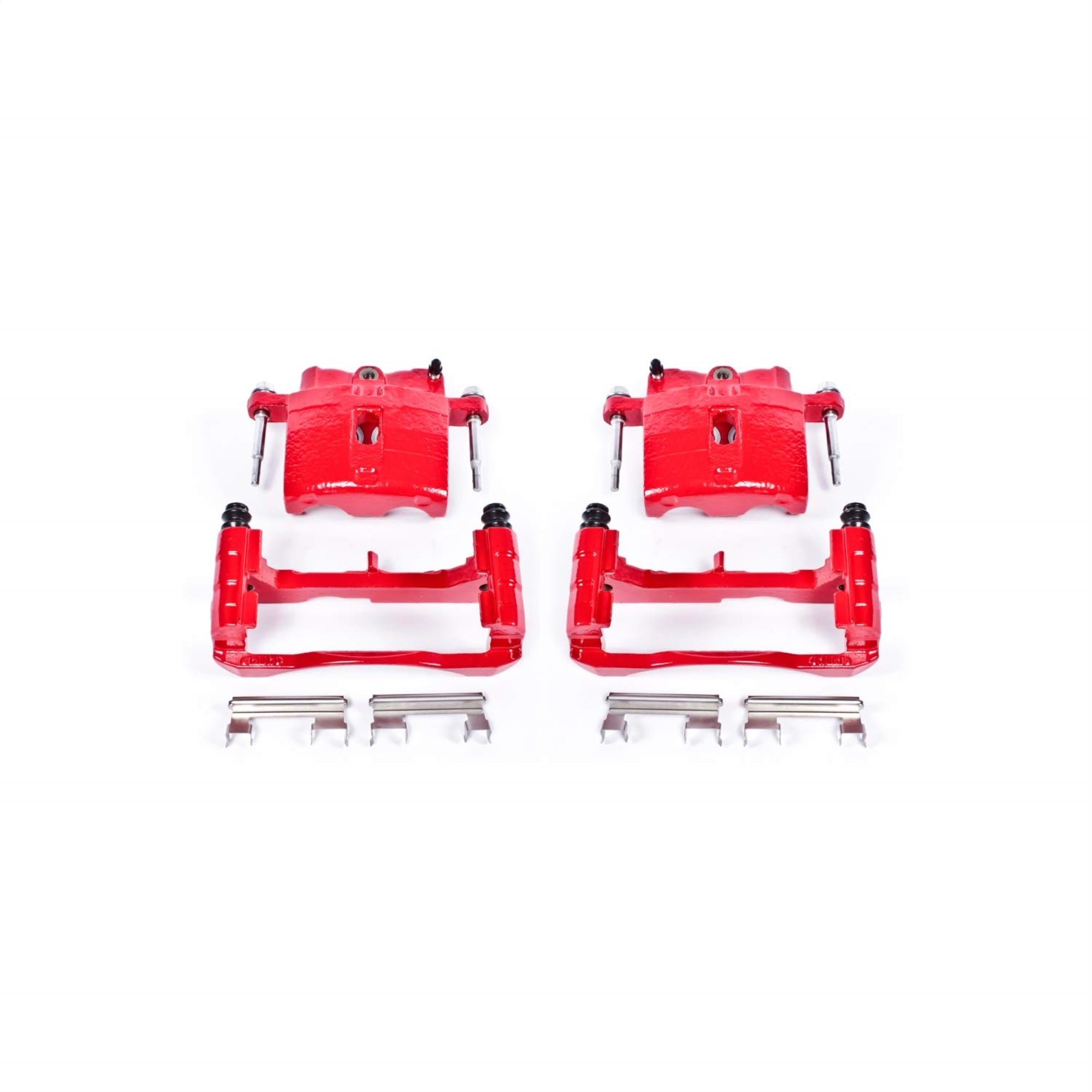 Power Stop S4728 Front Or Rear Pair Of High-Temp Red Powder Coated Calipers For Escalade Avalanche Express Silverado Suburban Tahoe Savana Sierra Yukon H2 [Application Specific]
