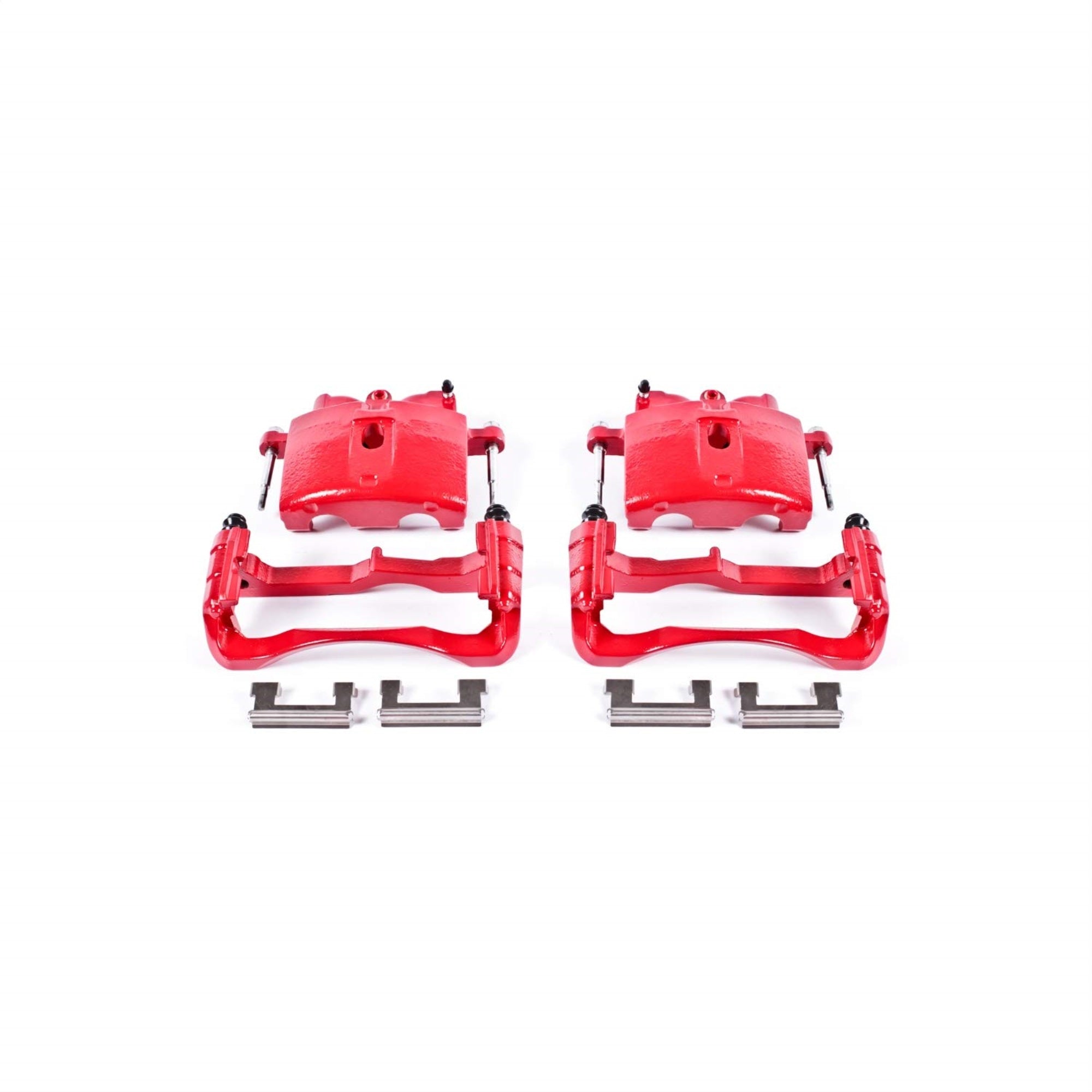 Power Stop S4730 Front Pair Of High-Temp Red Powder Coated Calipers For Cadillac Deville Dts | Chevy Express Silverado Suburban | Gmc Savana Sierra Yukon | Hummer H2 [Application Specific]