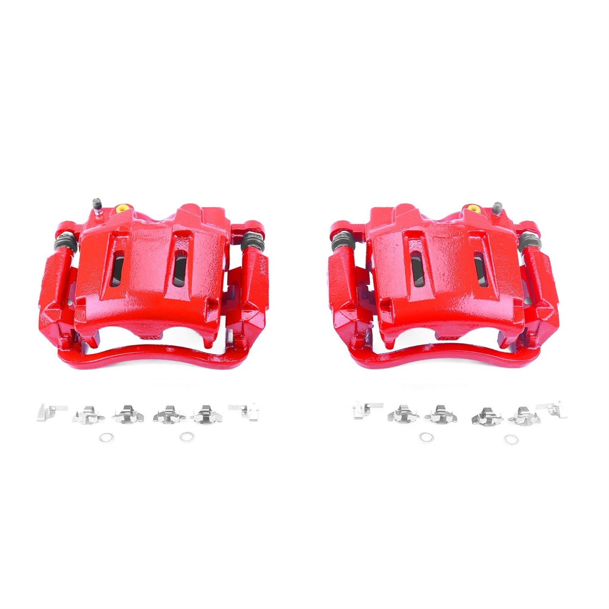 Power Stop S5022 Front Pair Of High-Temp Red Powder Coated Calipers For 2005-2012 Ford F-250 F-350 Super Duty [Application Specific]