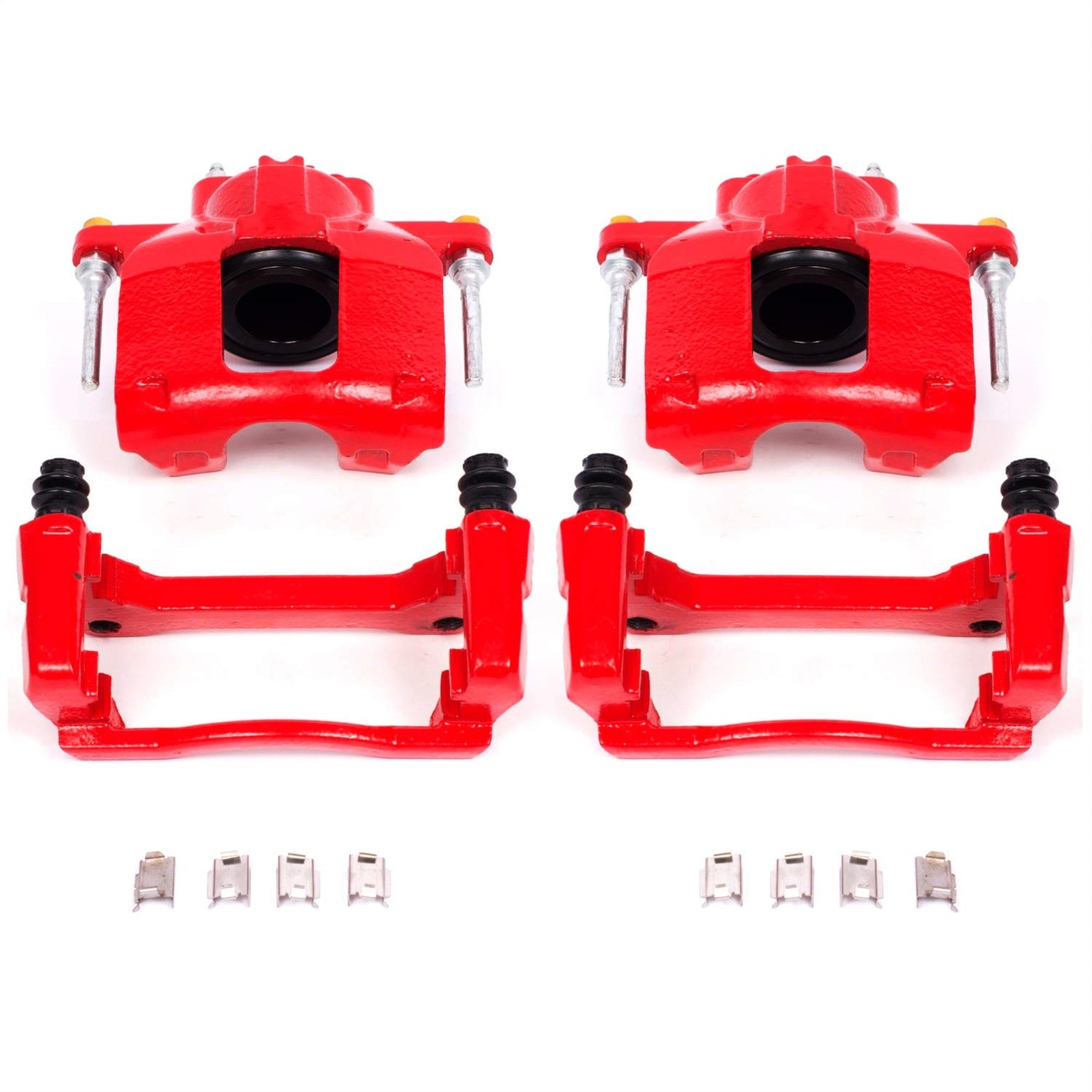 Power Stop S5044 Front Pair Of High-Temp Red Powder Coated Calipers For Chrysler Town & Country | Dodge Grand Caravan Nitro | Jeep Liberty Wrangler | Ram C/V | Vw Routan [Application Specific]
